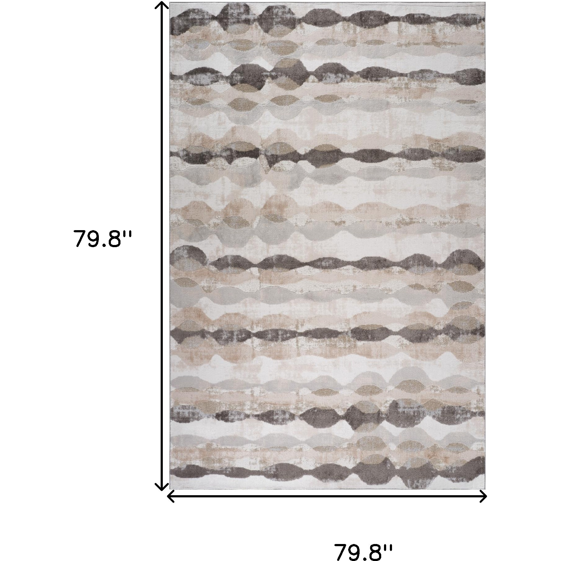 7' X 10' Beige and Brown Abstract Distressed Area Rug