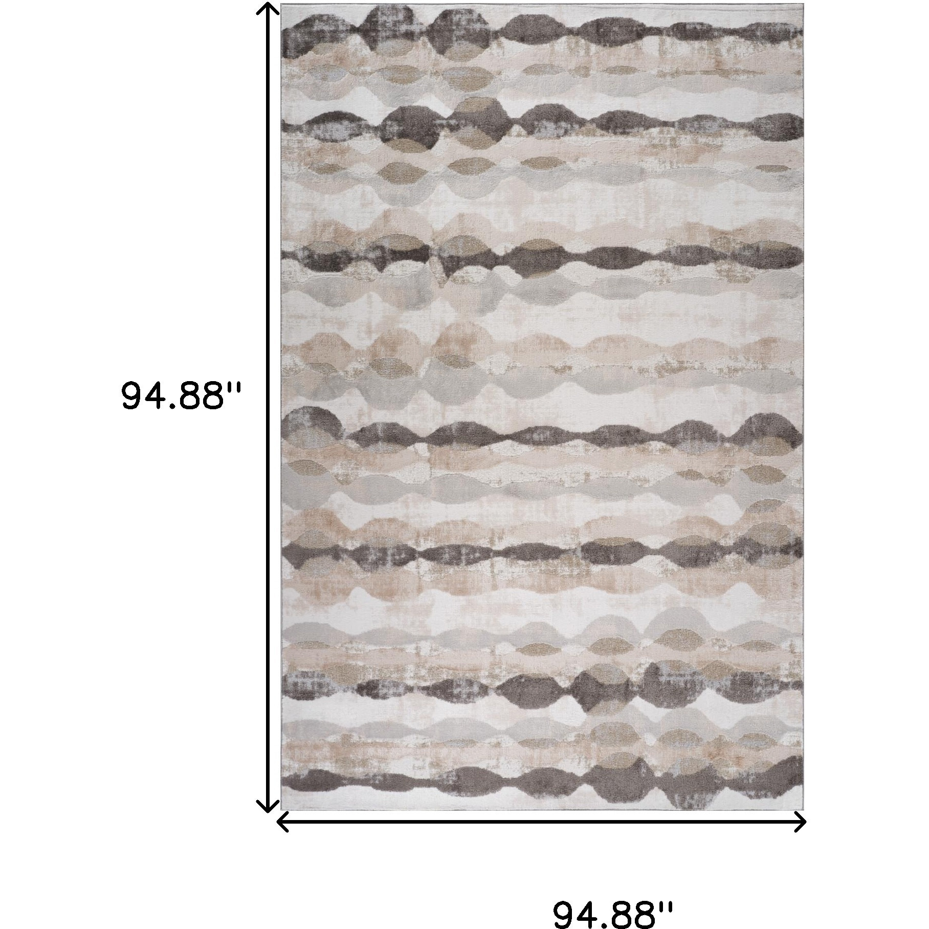 8' X 11' Beige and Brown Abstract Distressed Area Rug
