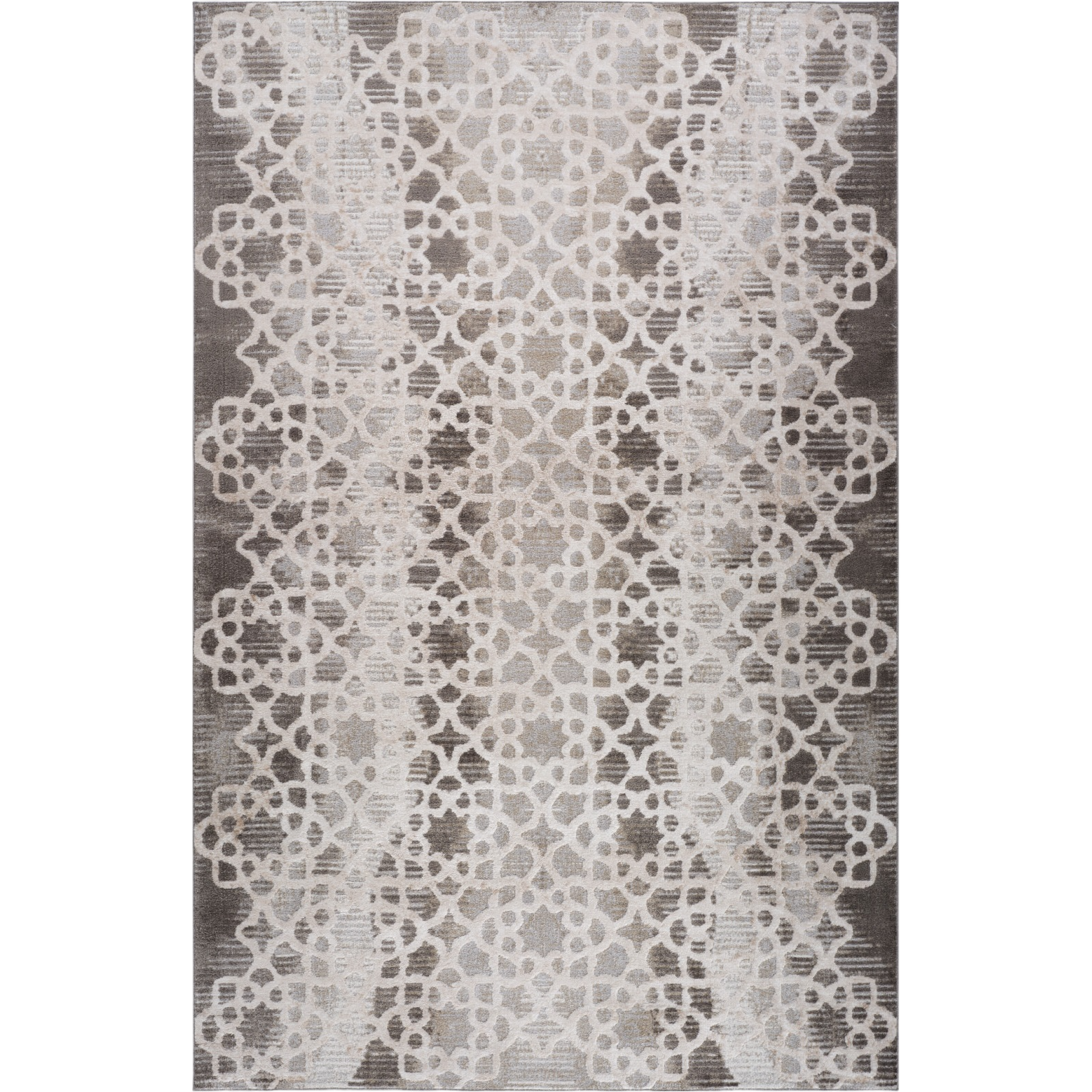 5' X 8' Brown and Beige Abstract Distressed Area Rug