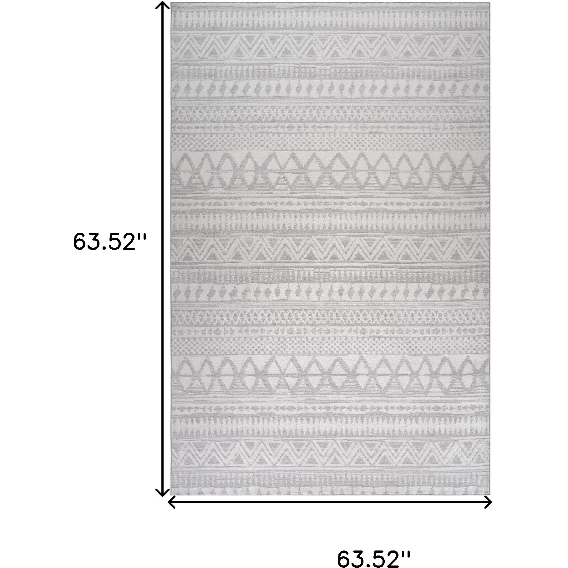 5' X 8' Gray and Cream Abstract Distressed Area Rug