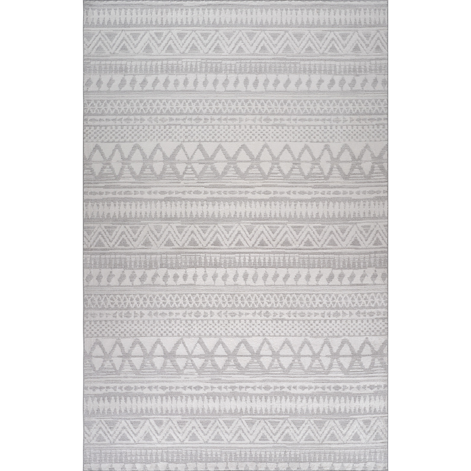 5' X 8' Gray and Cream Abstract Distressed Area Rug