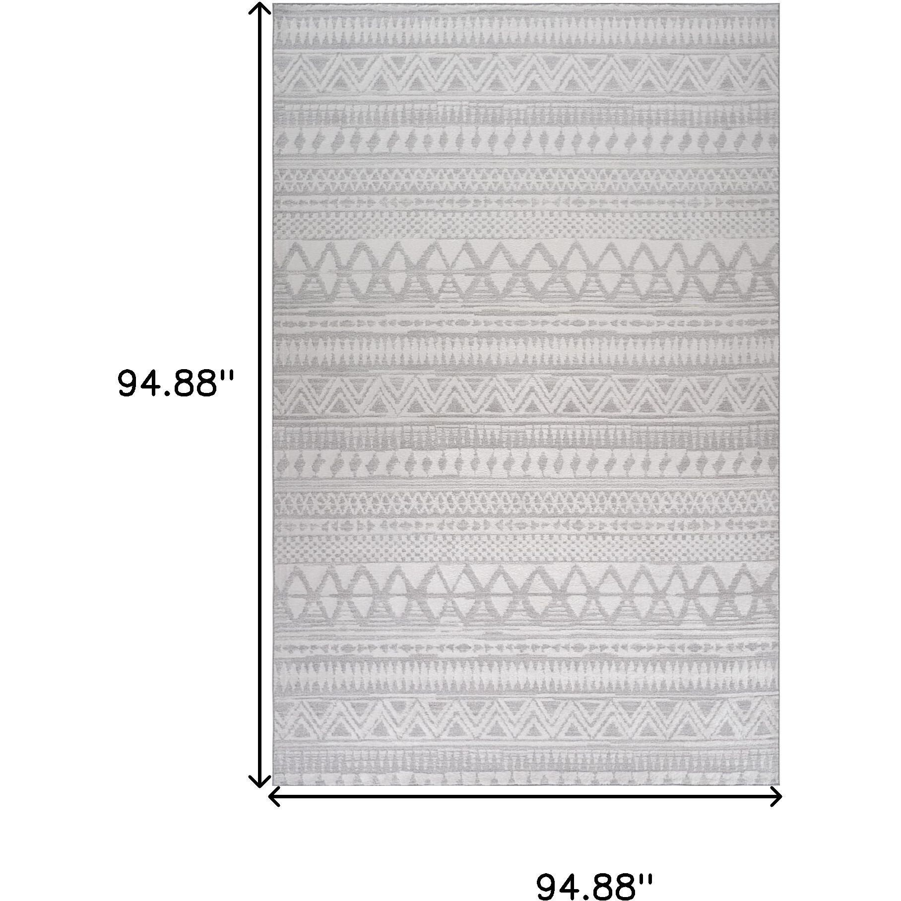 8' X 11' Gray and Cream Abstract Distressed Area Rug