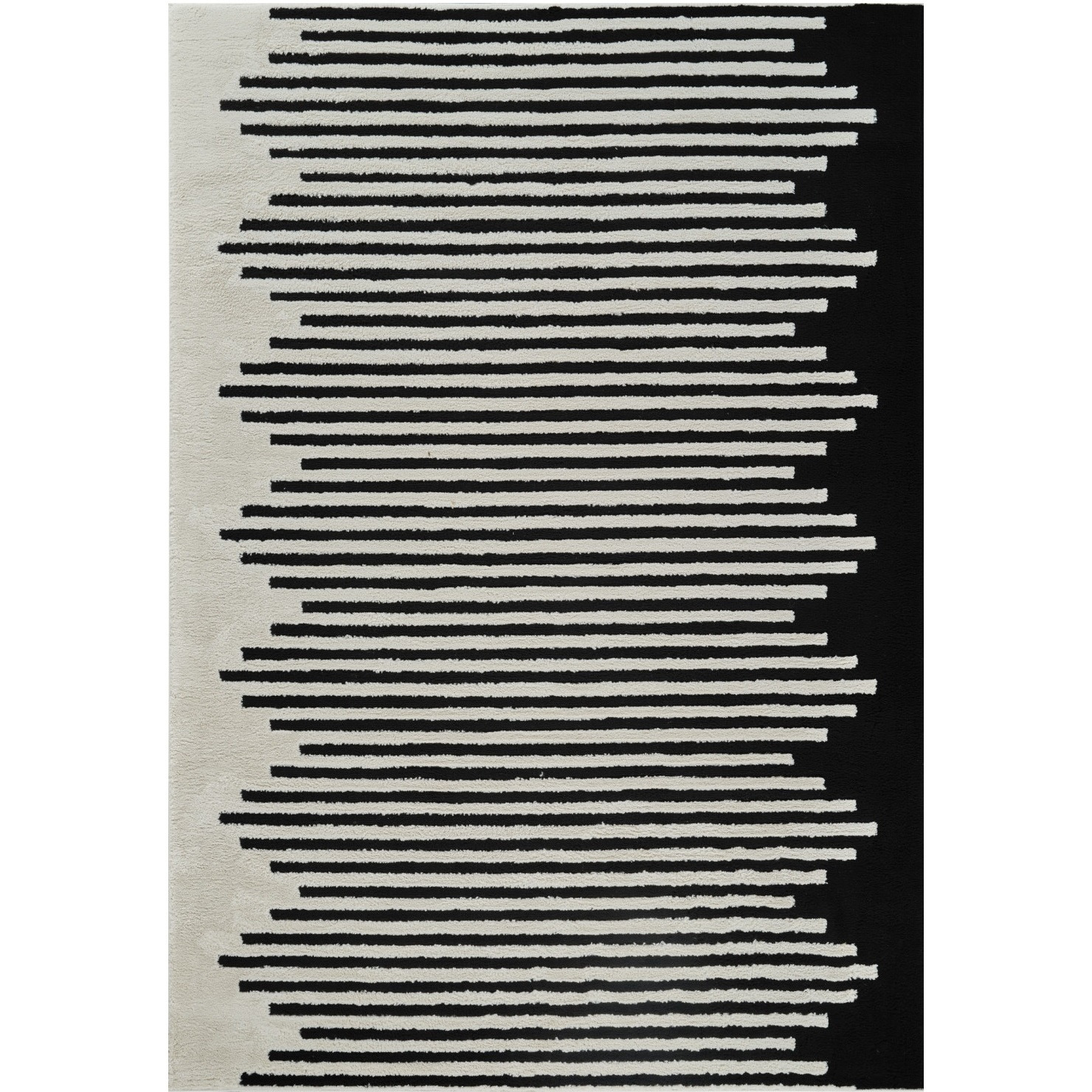 4' X 6' Cream and Black Abstract Distressed Area Rug