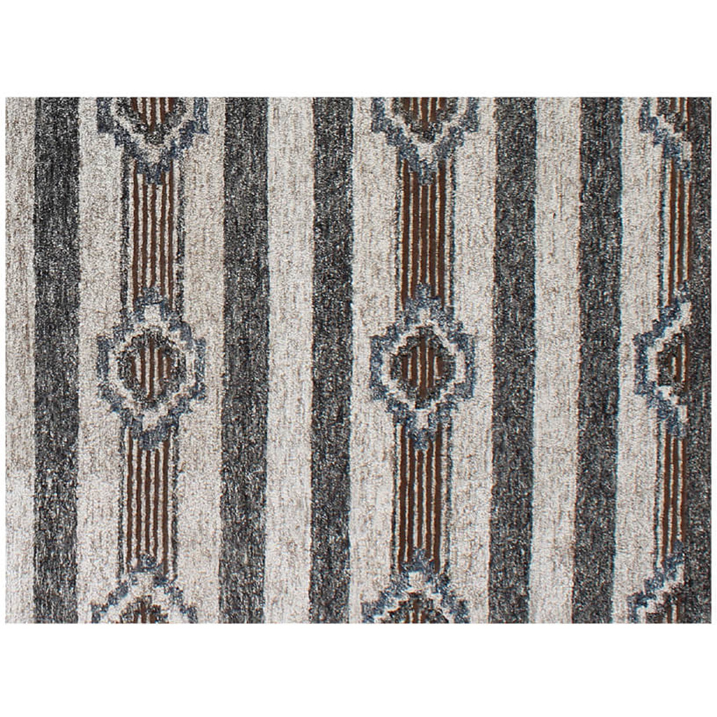 5' X 8' Beige Abstract Geometric Hand Tufted Non Skid Area Rug