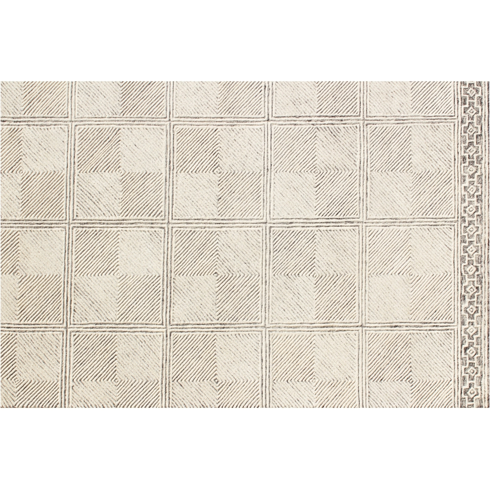 5' X 8' Moss Green Wool Abstract Geometric Hand Tufted Non Skid Area Rug