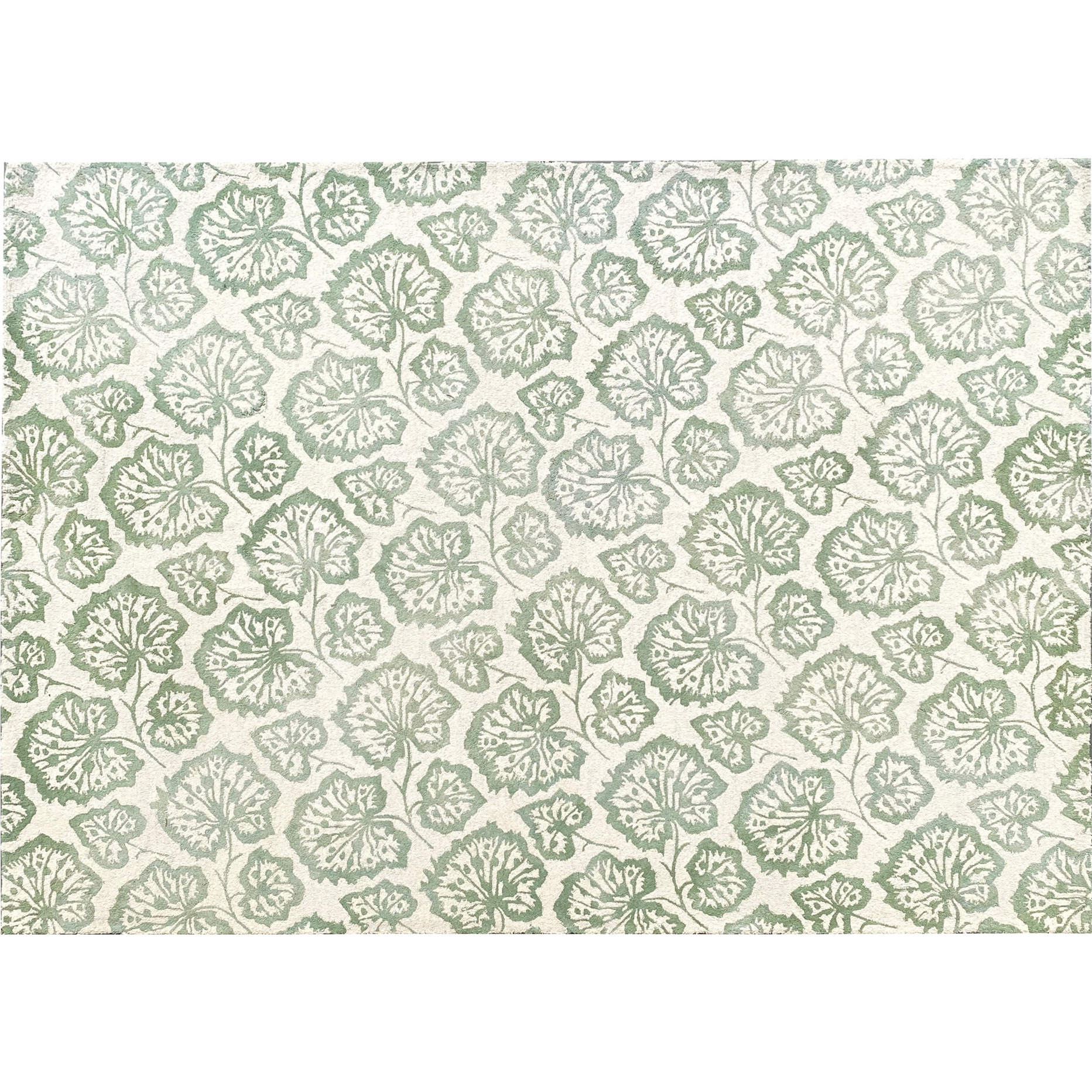 5' X 8' Ivory Wool Floral Hand Tufted Non Skid Area Rug