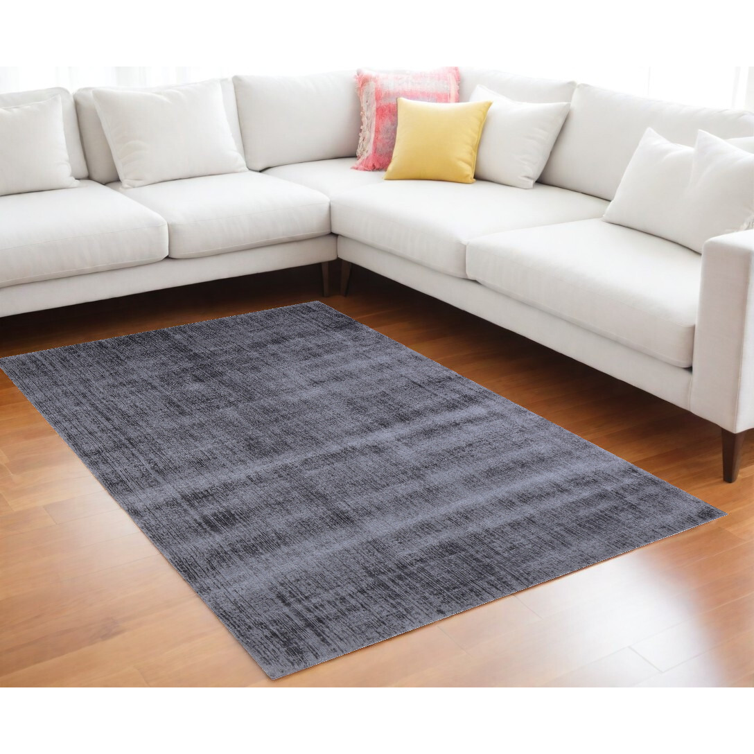 9' X 12' Charcoal Hand Loomed Area Rug