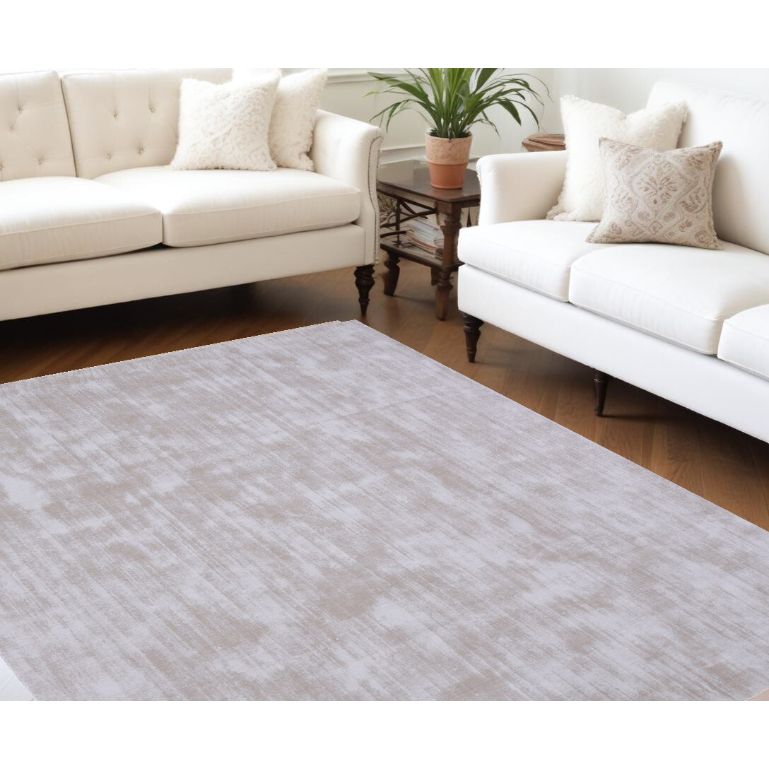 8' X 10' Beige Hand Loomed Area Rug