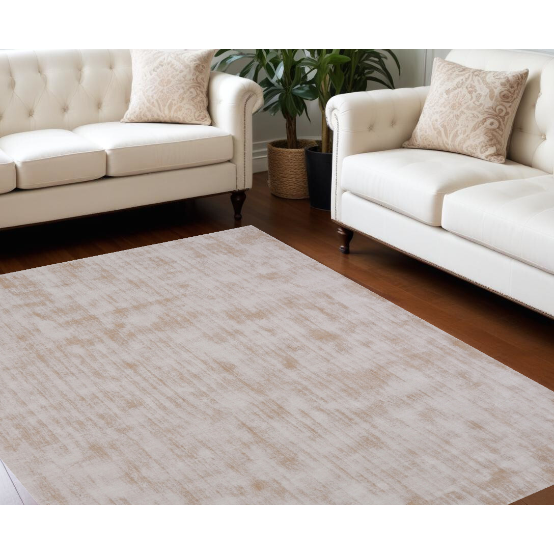 8' X 10' Champagne Hand Loomed Area Rug