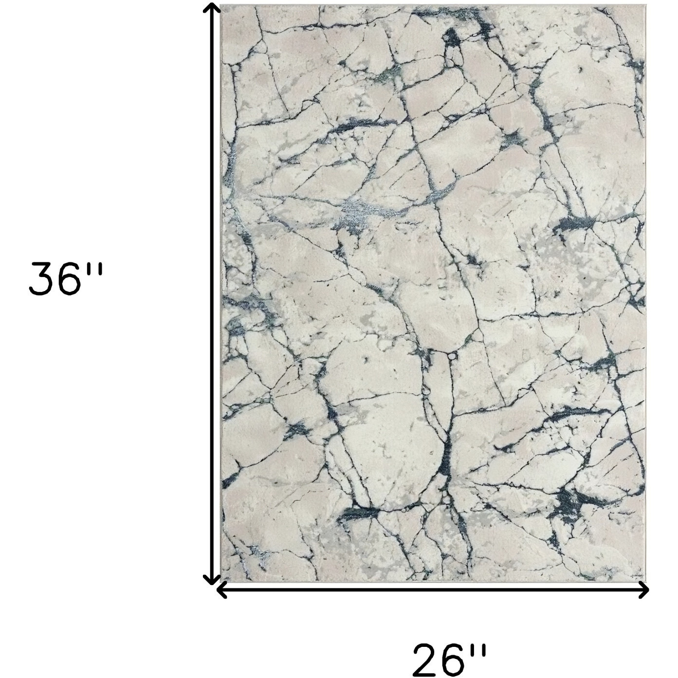 2' X 3' Blue and Gray Abstract Area Rug