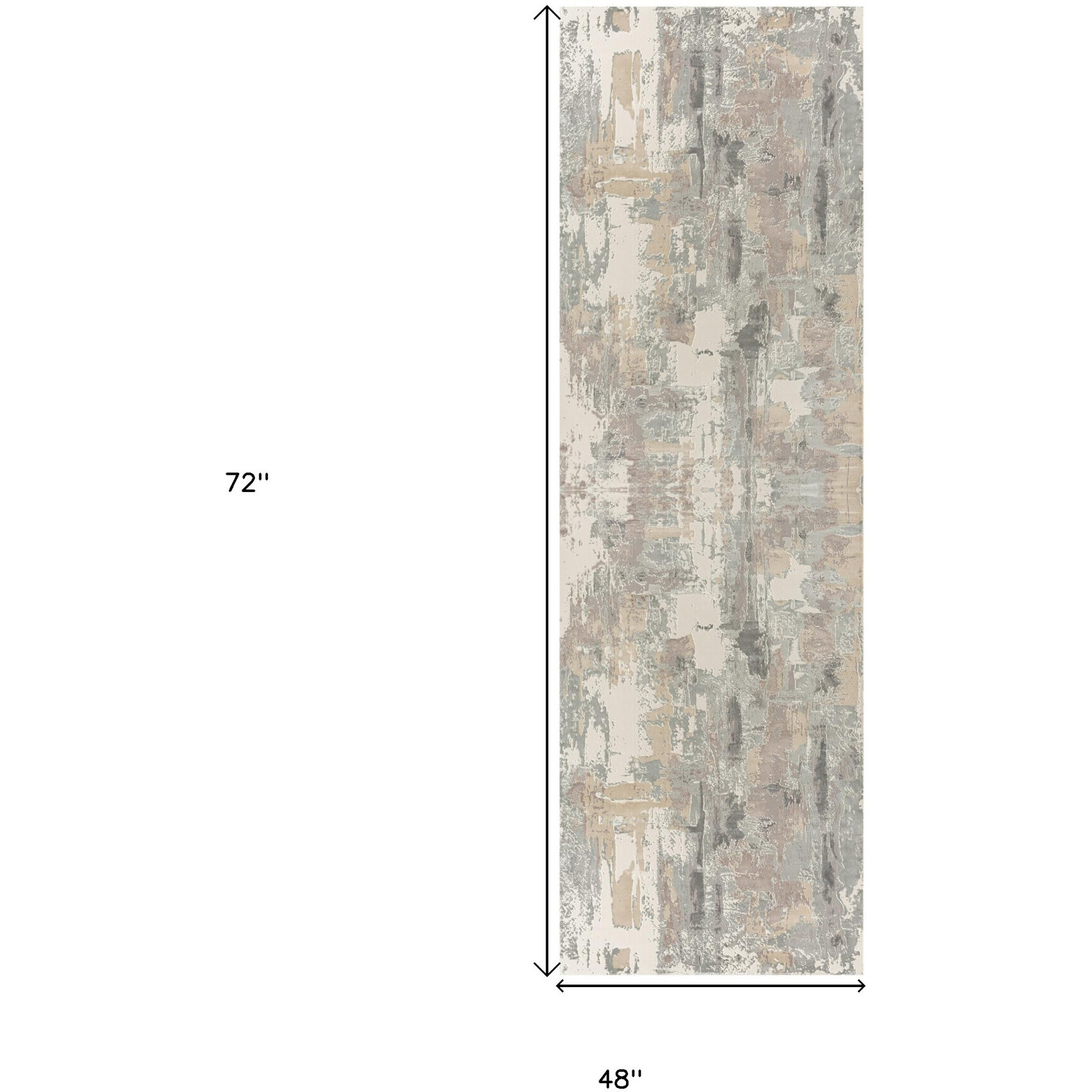 4' X 6' Beige and Gray Abstract Area Rug