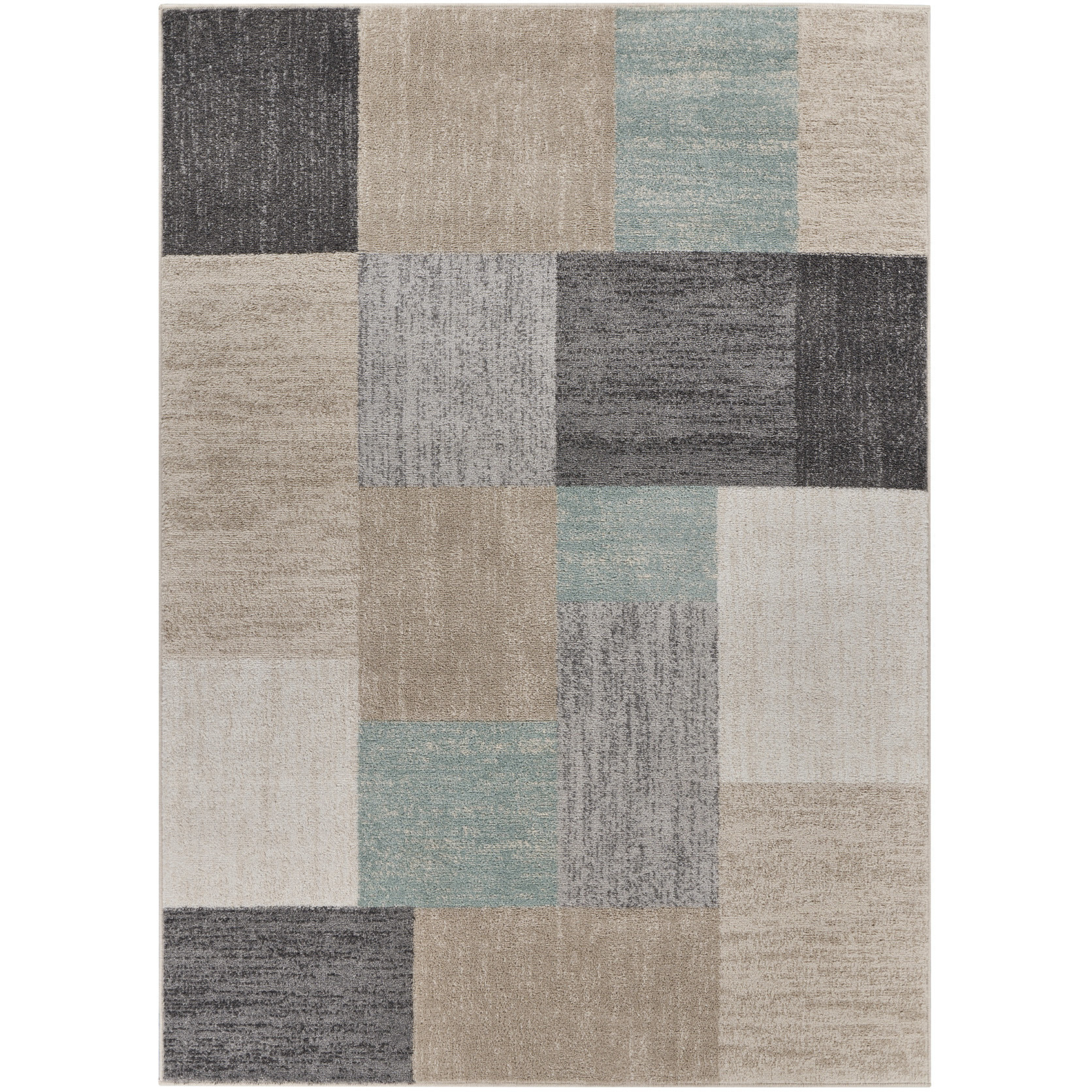 2' X 3' Beige and Blue Area Rug