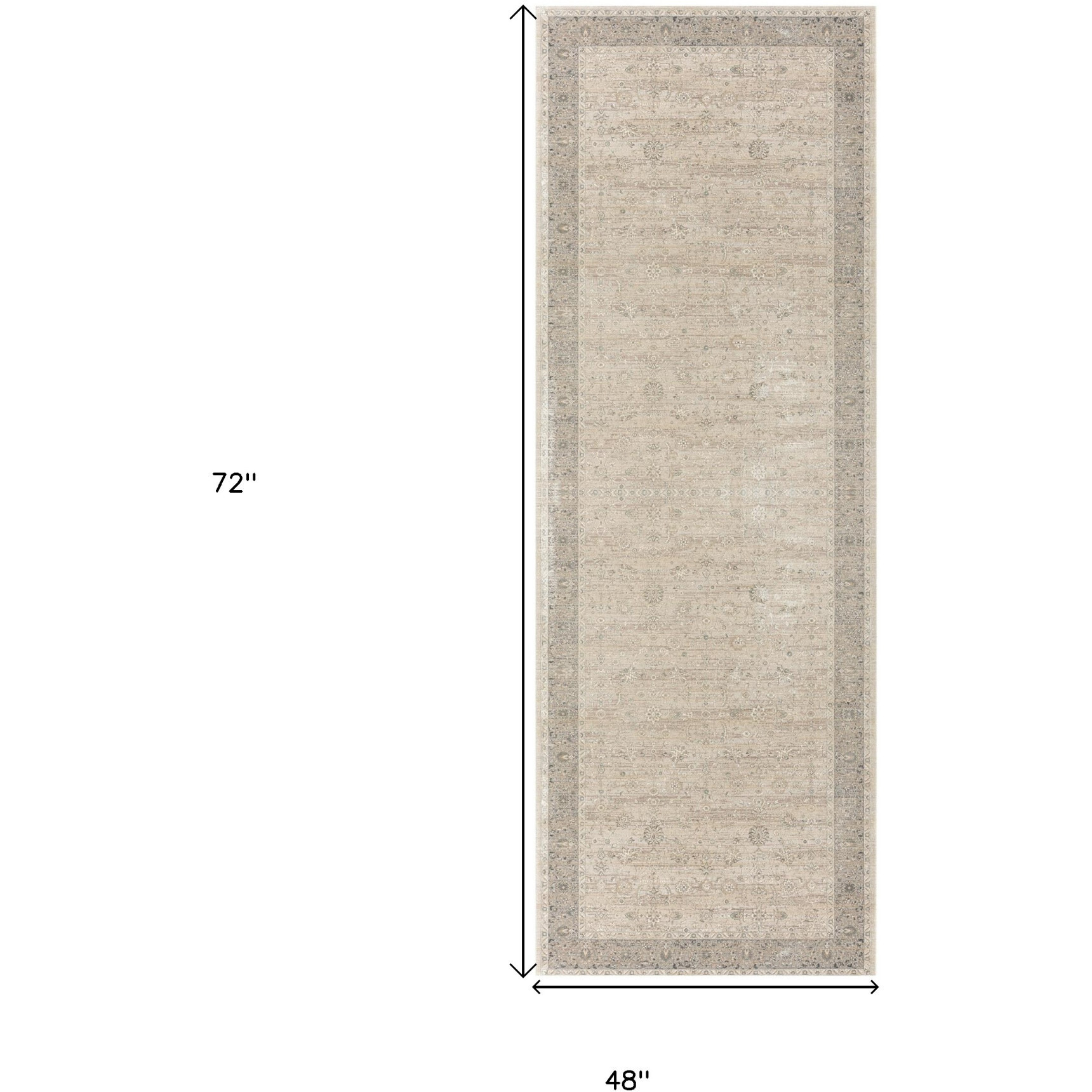 4' X 6' Beige and Gray Medallion Area Rug