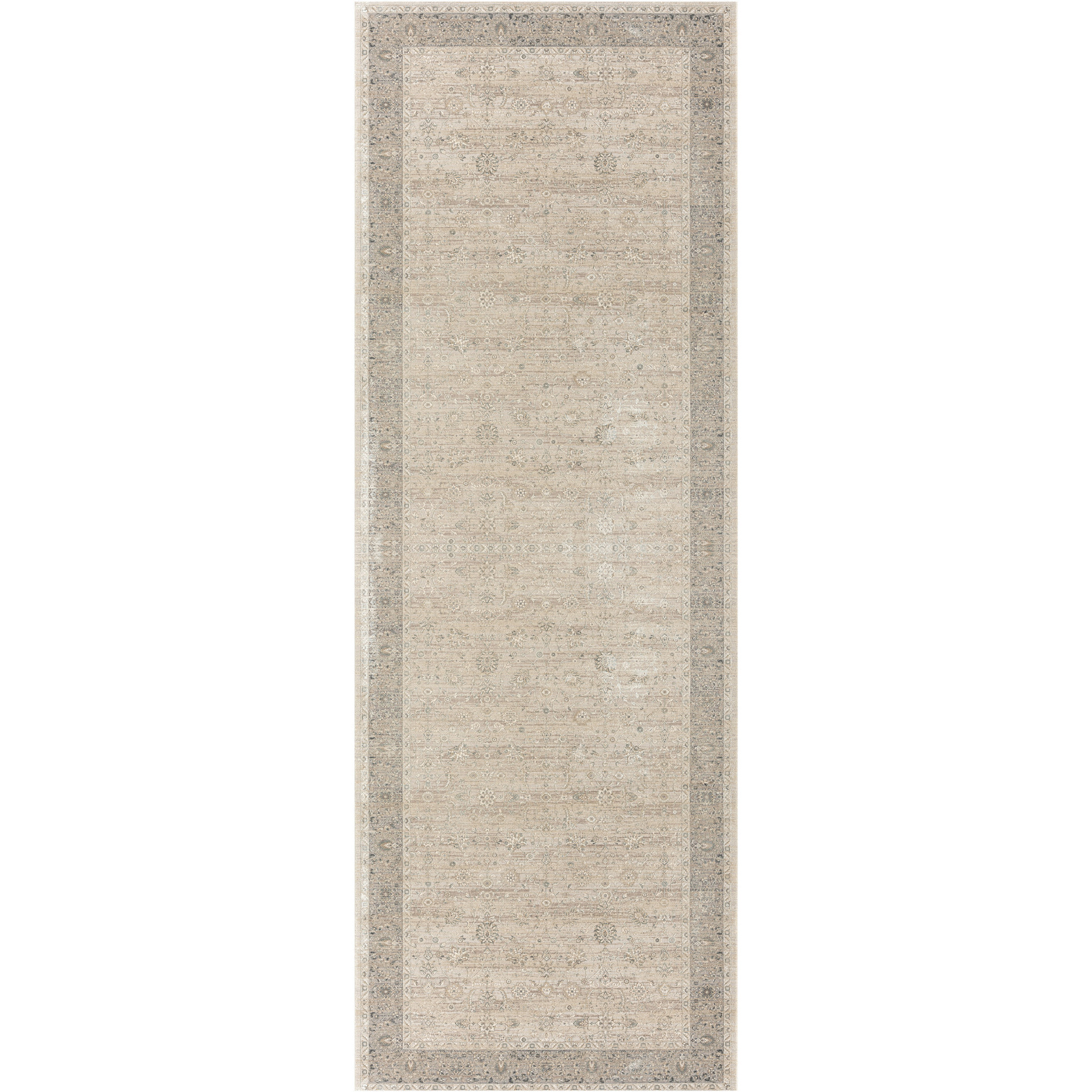 4' X 6' Beige and Gray Medallion Area Rug