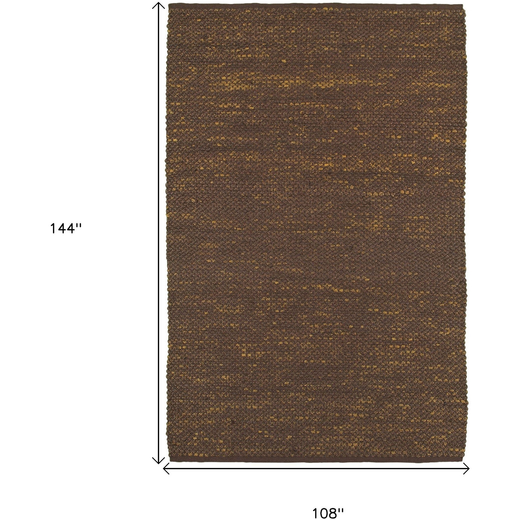 9' X 12' Brown Damask Hand Woven Area Rug