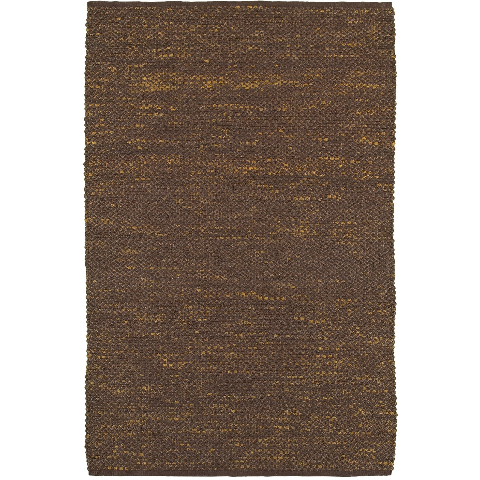 9' X 12' Brown Damask Hand Woven Area Rug