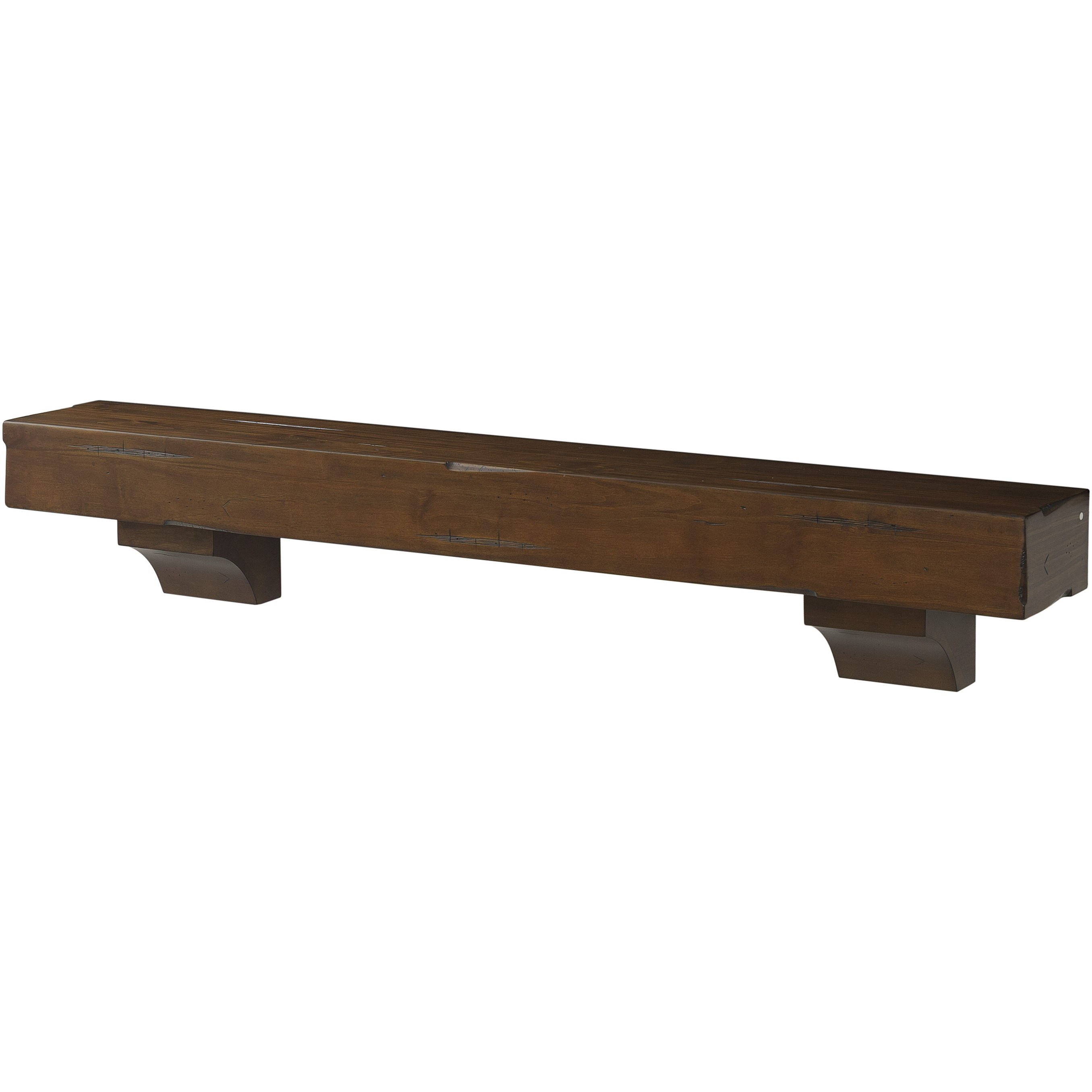 The Shenandoah 72" Shelf or Mantel Shelf Cherry Rustic Distressed Finish