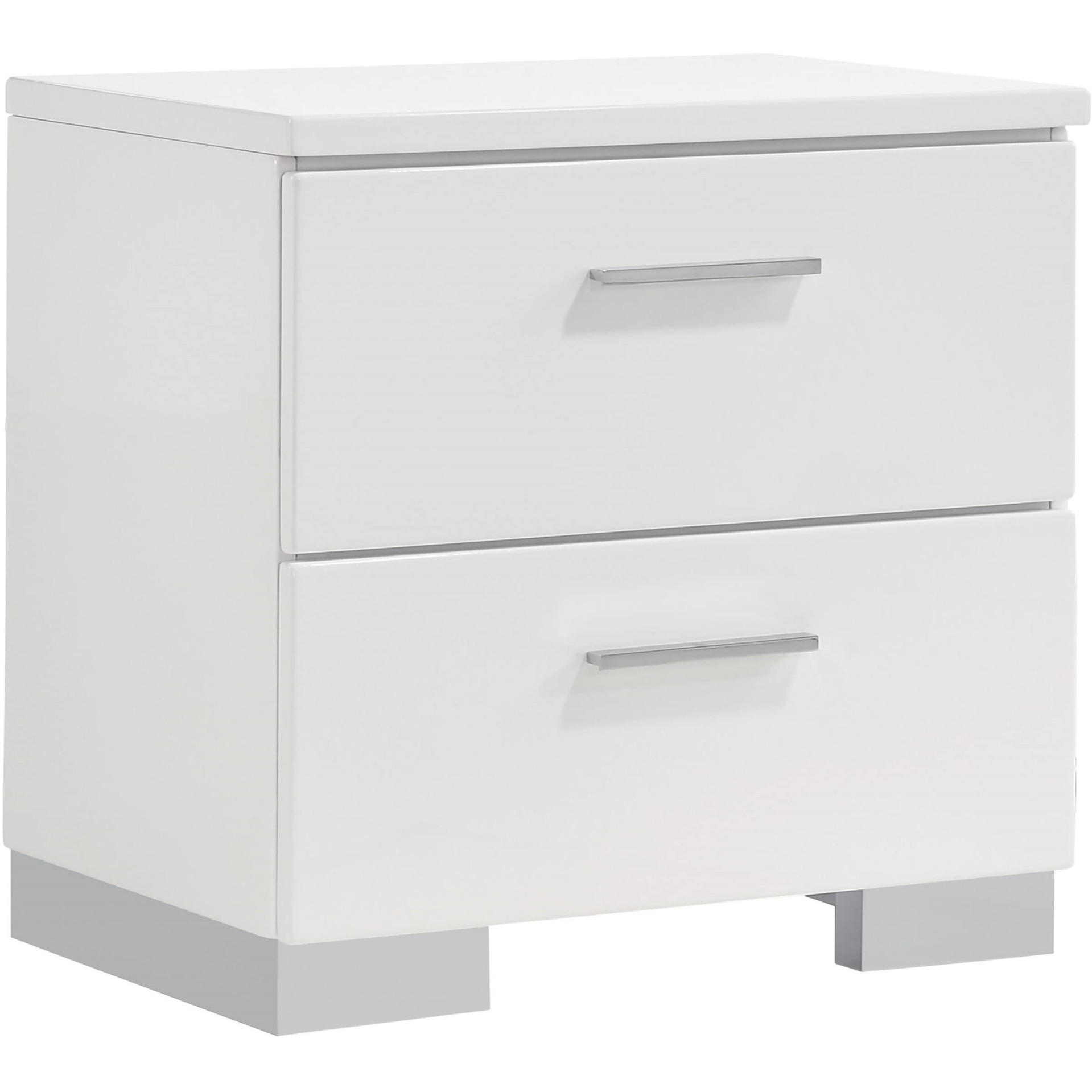 Coaster Home Furnishings Felicity 2-Drawer Nightstand Glossy White
