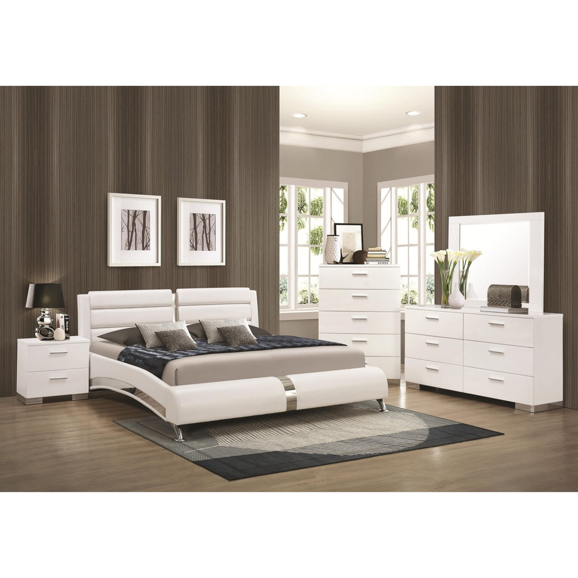 Coaster Home Furnishings Felicity Rectangle Dresser Mirror Glossy White