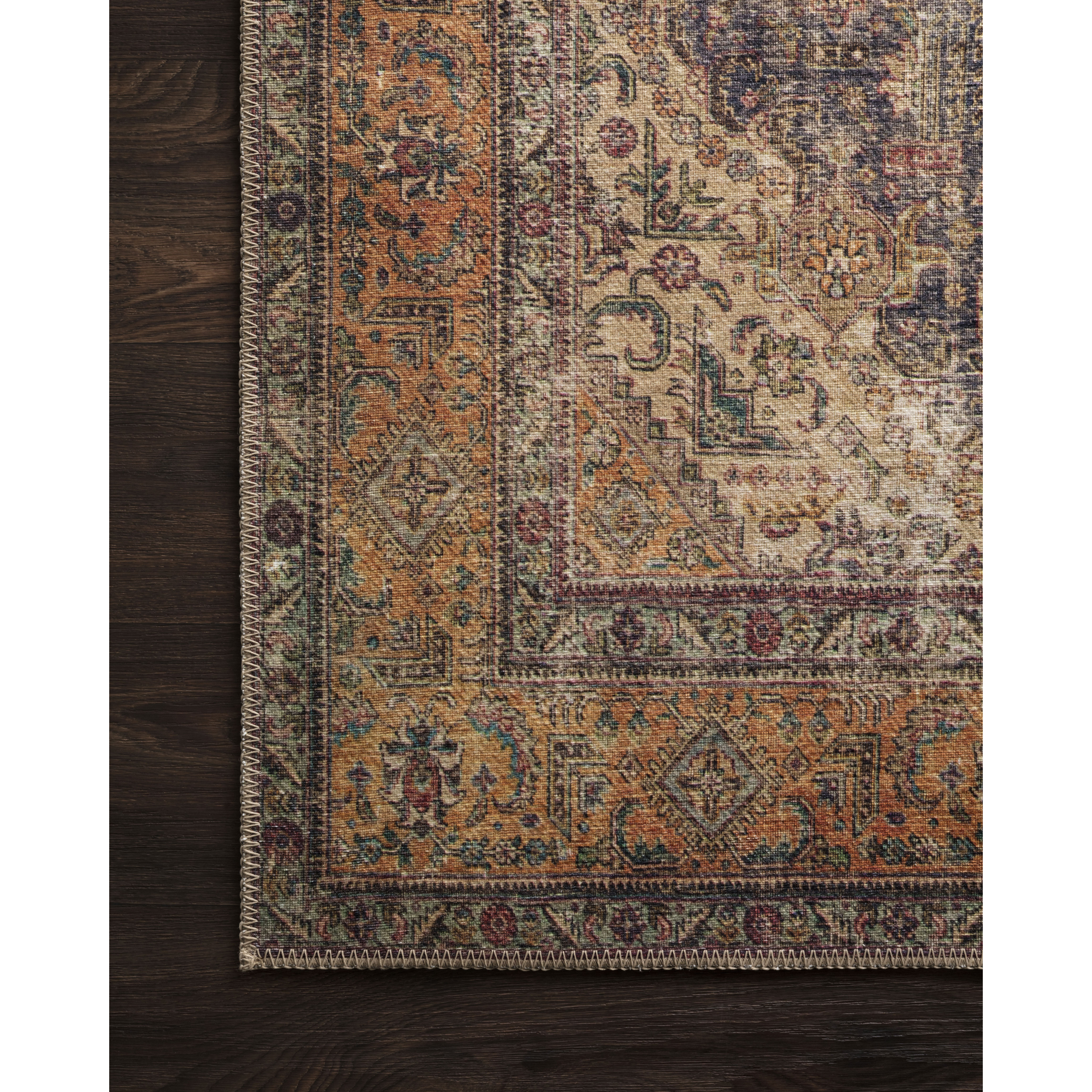 LOREN COLLECTION LQ-02 PLUM / MULTI - 2'-6" X 7'-6"