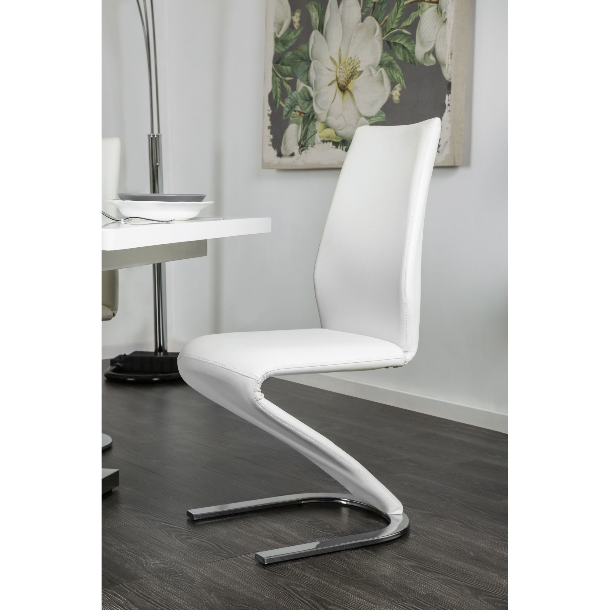 Masika Curved Leatherette Dining Chair