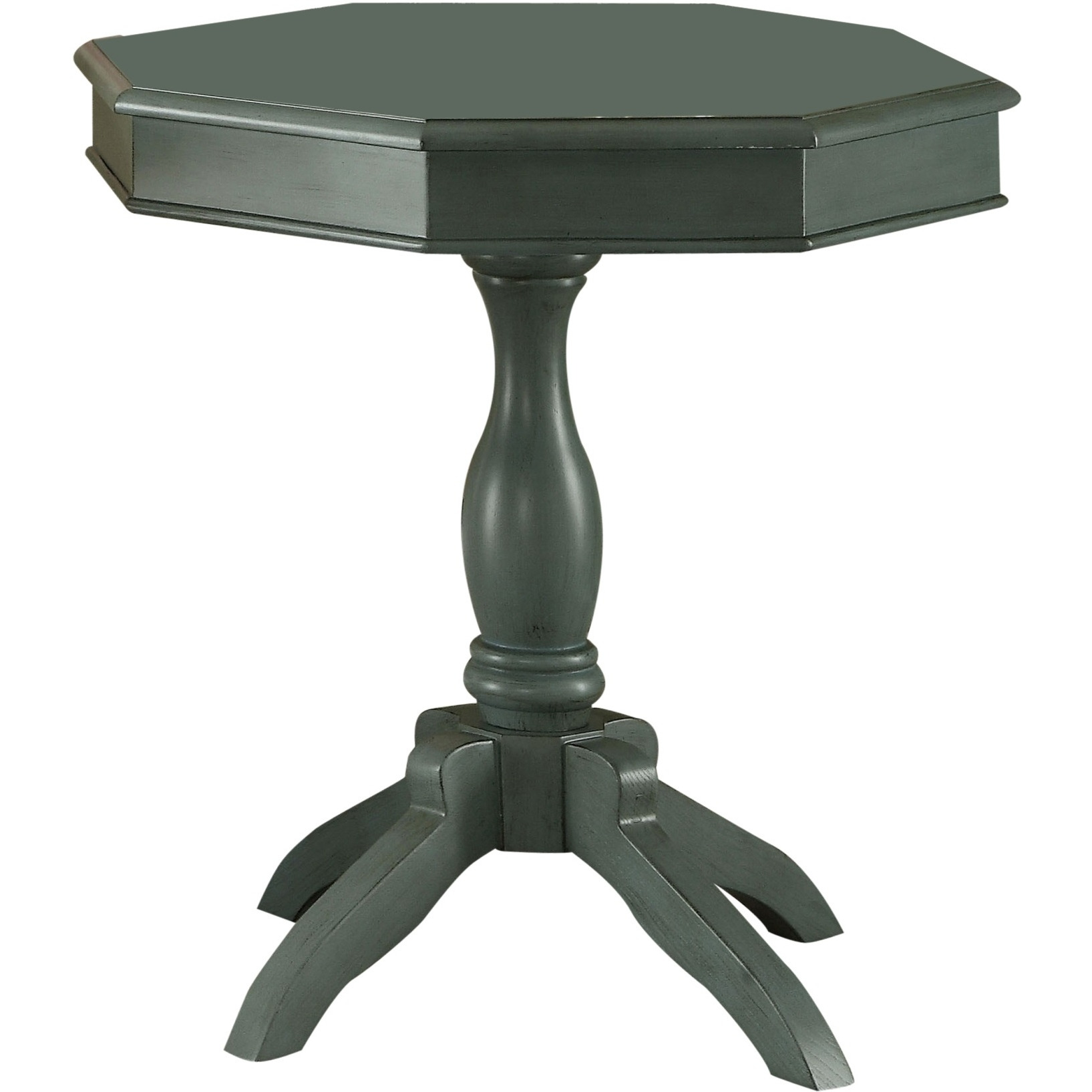 Bazina Octagon Accent Table Transitional Style - Antique Teal