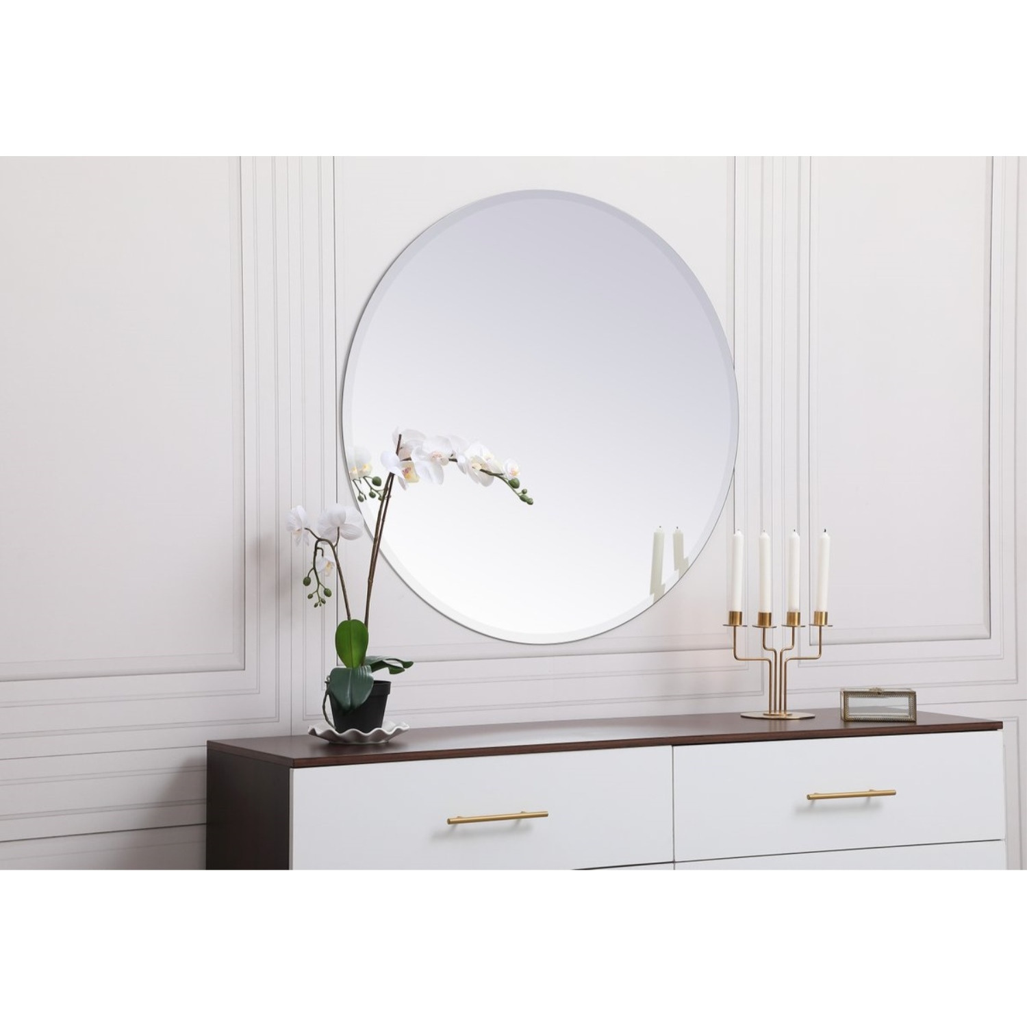 Gracin Round Mirror 36 inch in Clear