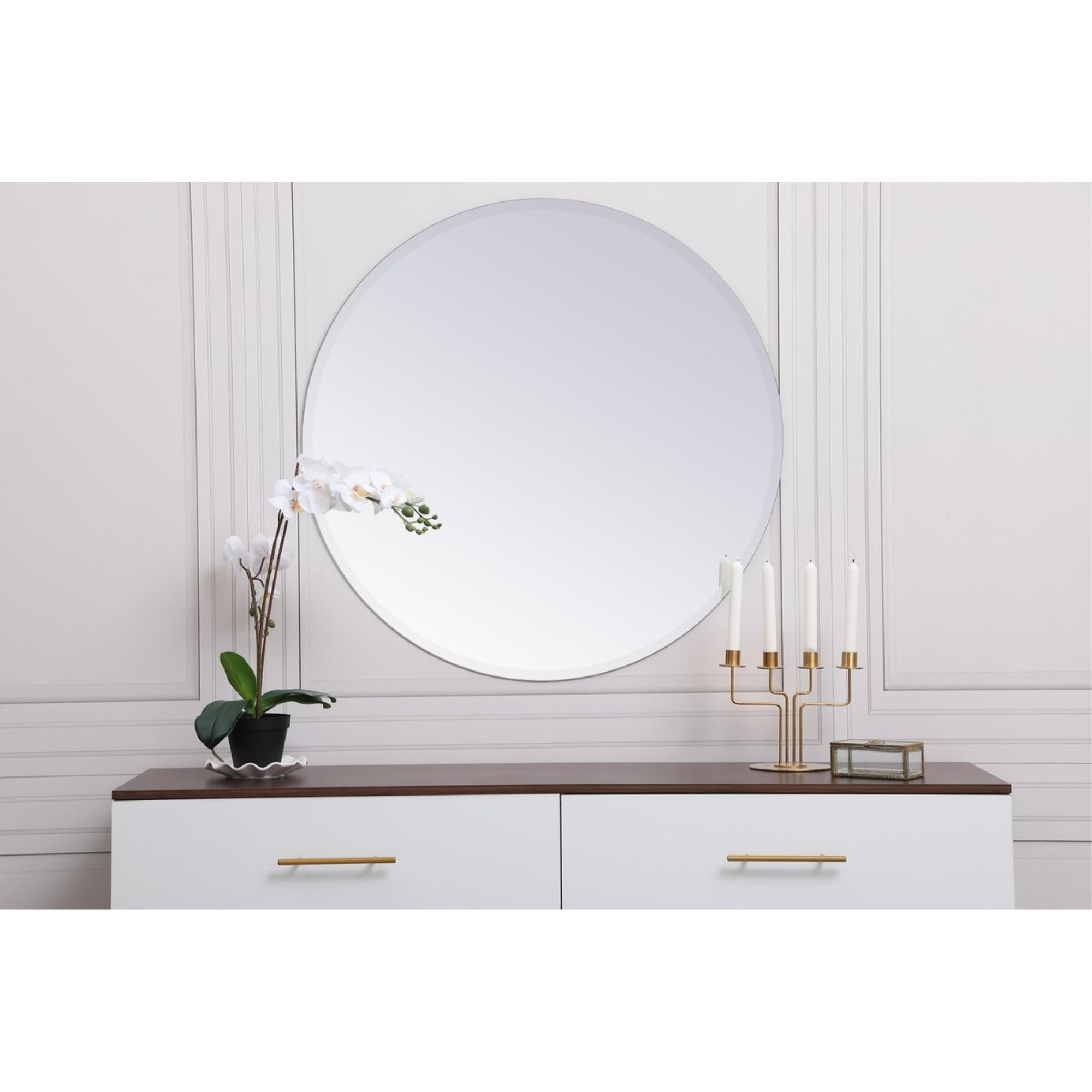 Gracin Round Mirror 36 inch in Clear