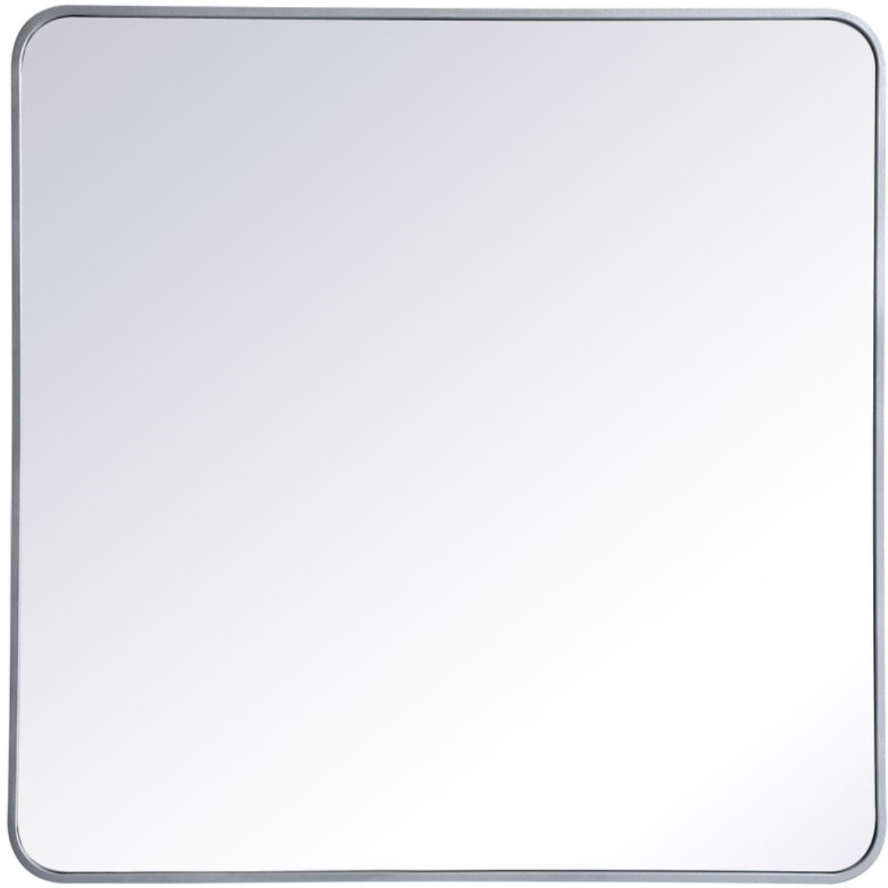 Soft corner metal rectangular mirror 36x36 inch in Silver
