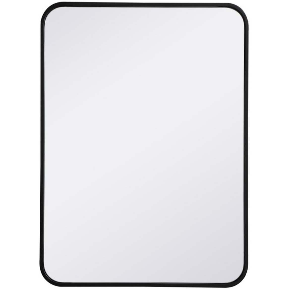 Soft corner metal rectangular mirror 22x30 inch in Black