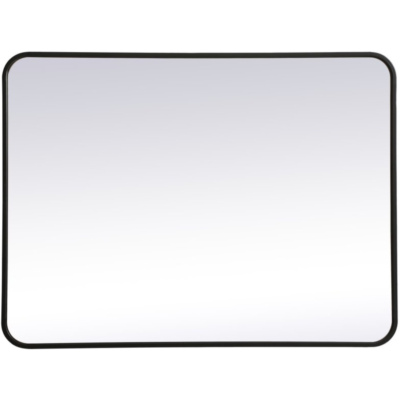 Soft corner metal rectangular mirror 27x36 inch in Black