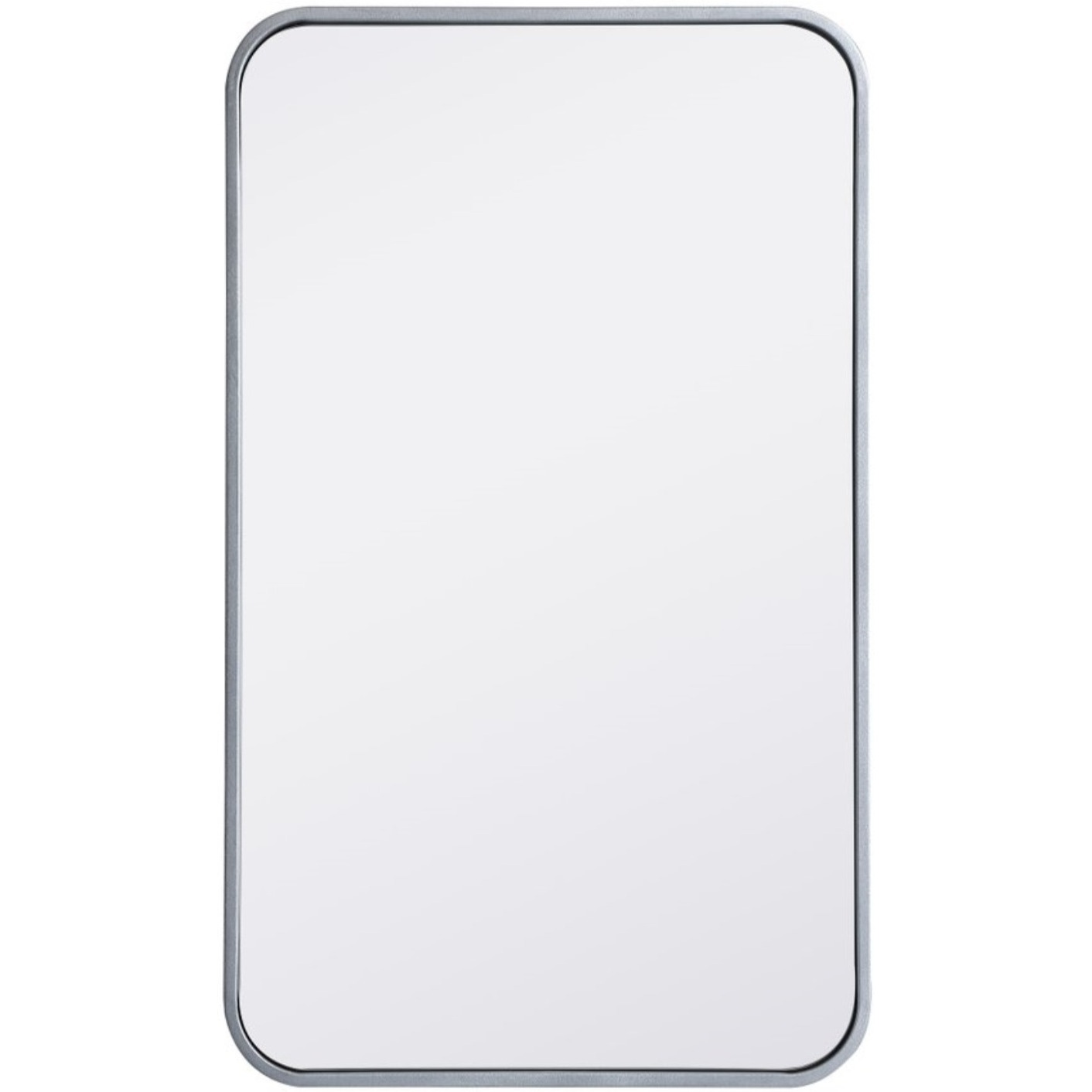 Soft corner metal rectangular mirror 18x30 inch in Silver