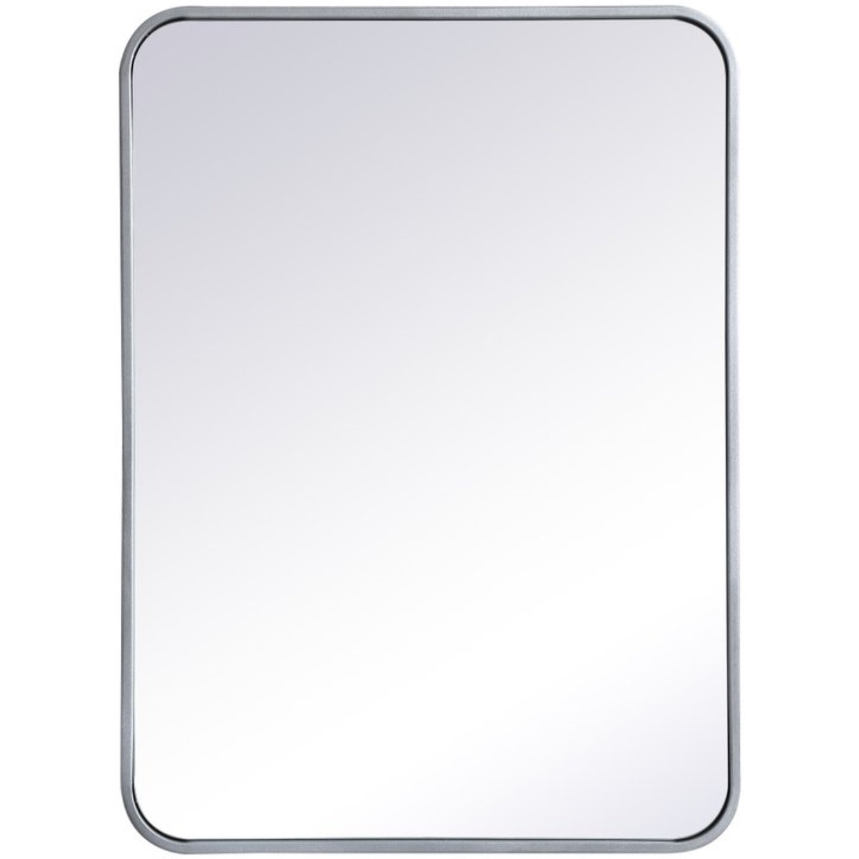 Soft corner metal rectangular mirror 22x30 inch in Silver