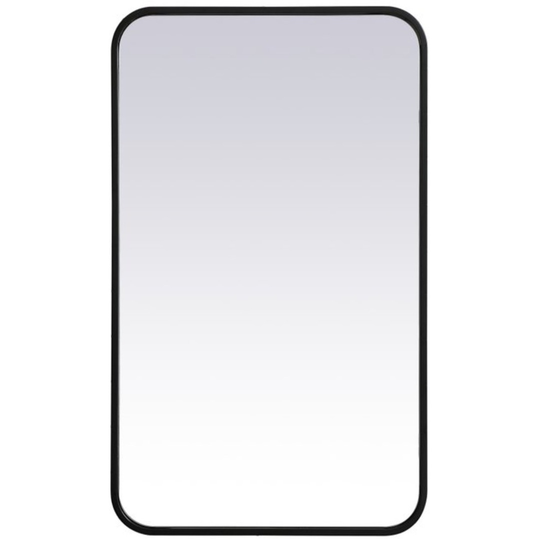 Soft corner metal rectangular mirror 18x30 inch in Black