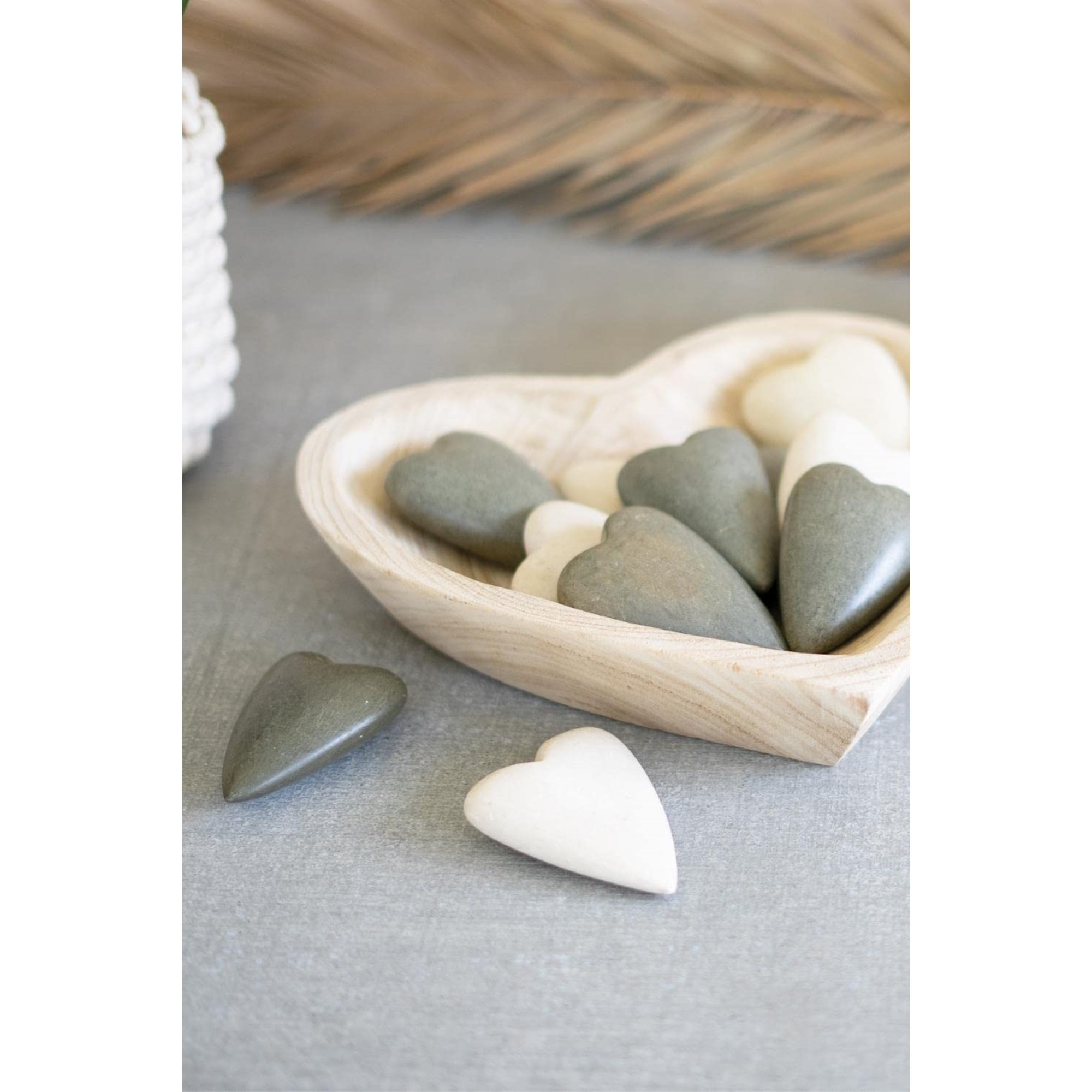 HAND CARVED WOODEN HEART BOWL