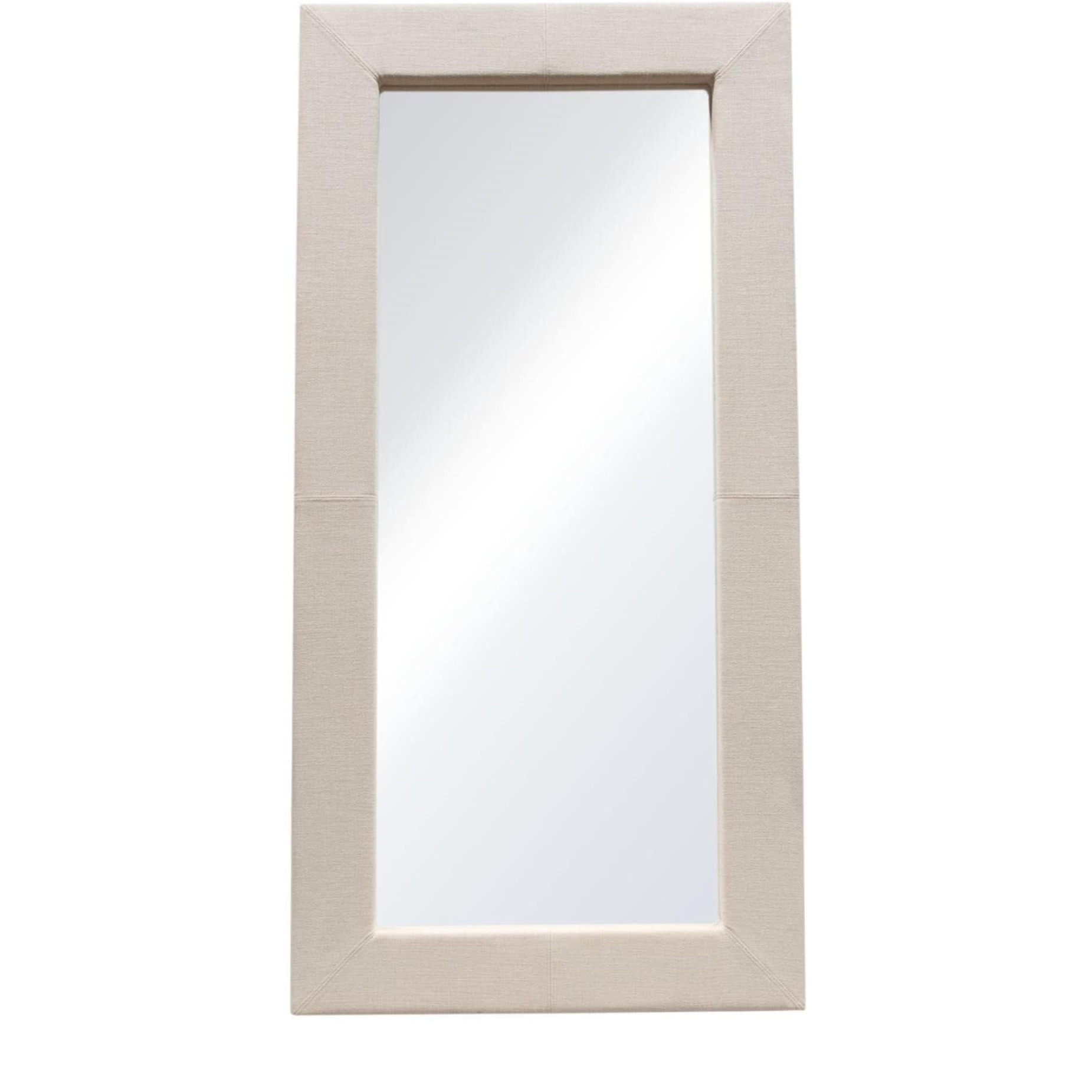 Luxe Free-Standing Mirror w/ Locking Easel Mechanism in Sand Linen Fabric by Diamond Sofa
