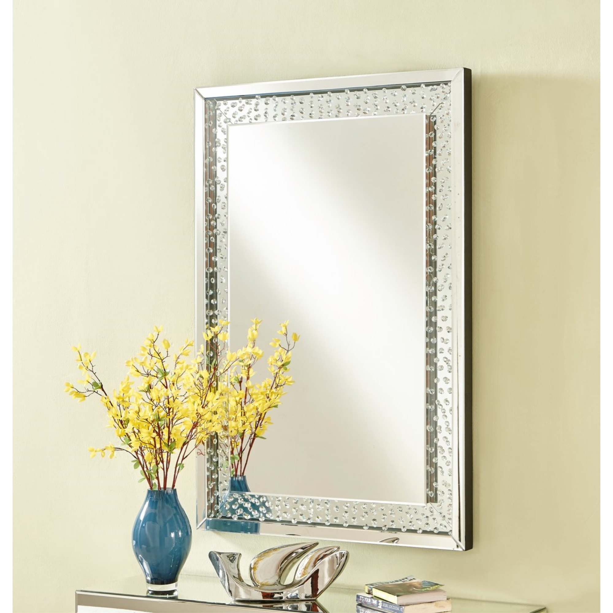 Sparkle 31 in. Contemporary Rectangle Mirror in Clear