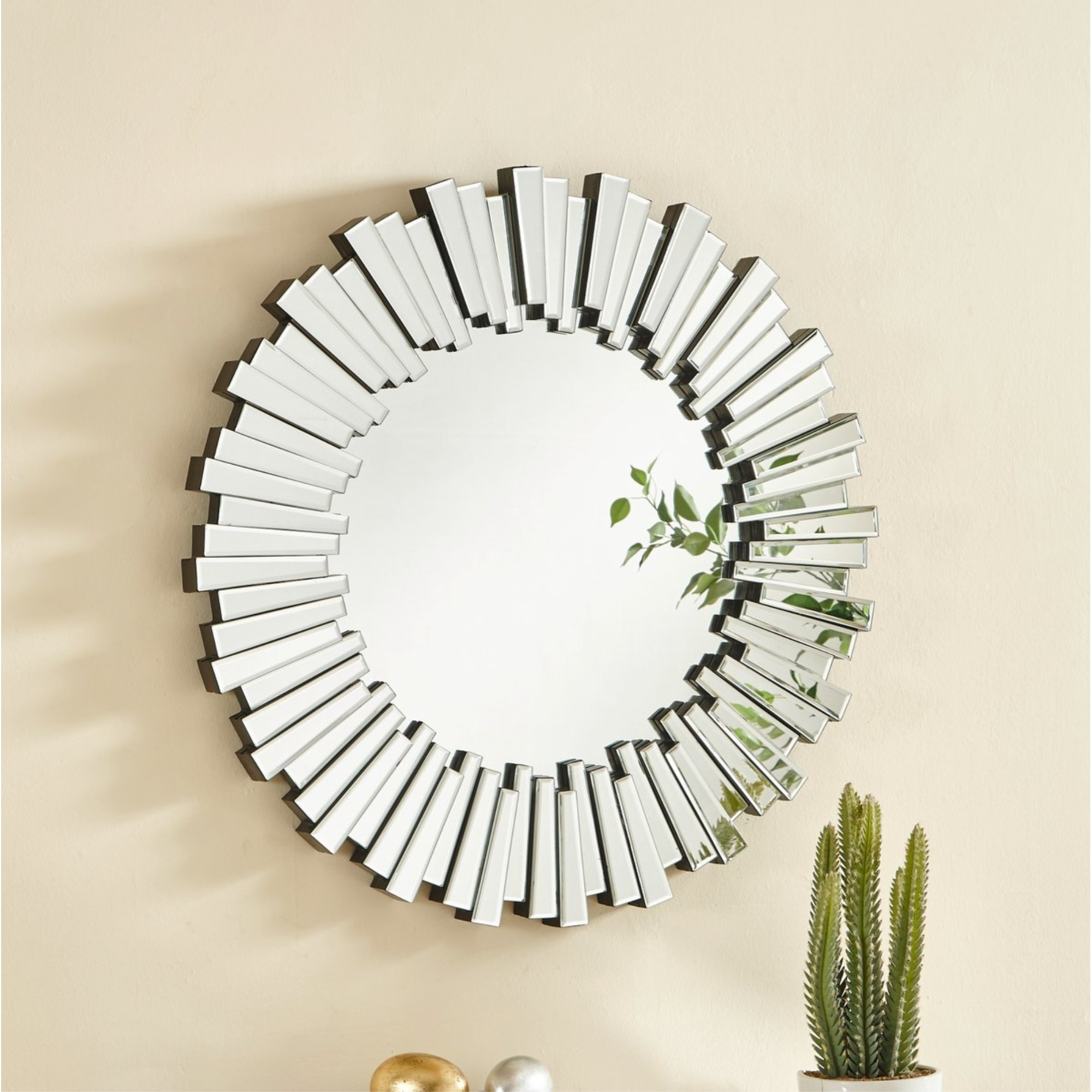 Sparkle 39.5 in. Contemporary Round Mirror in Clear