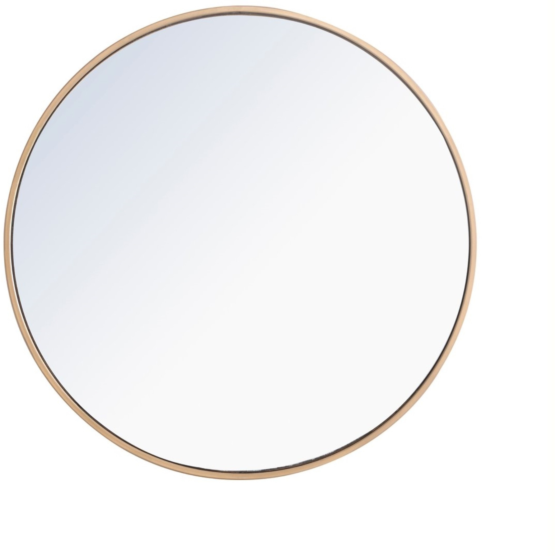 Metal frame Round Mirror 28 inch Brass finish