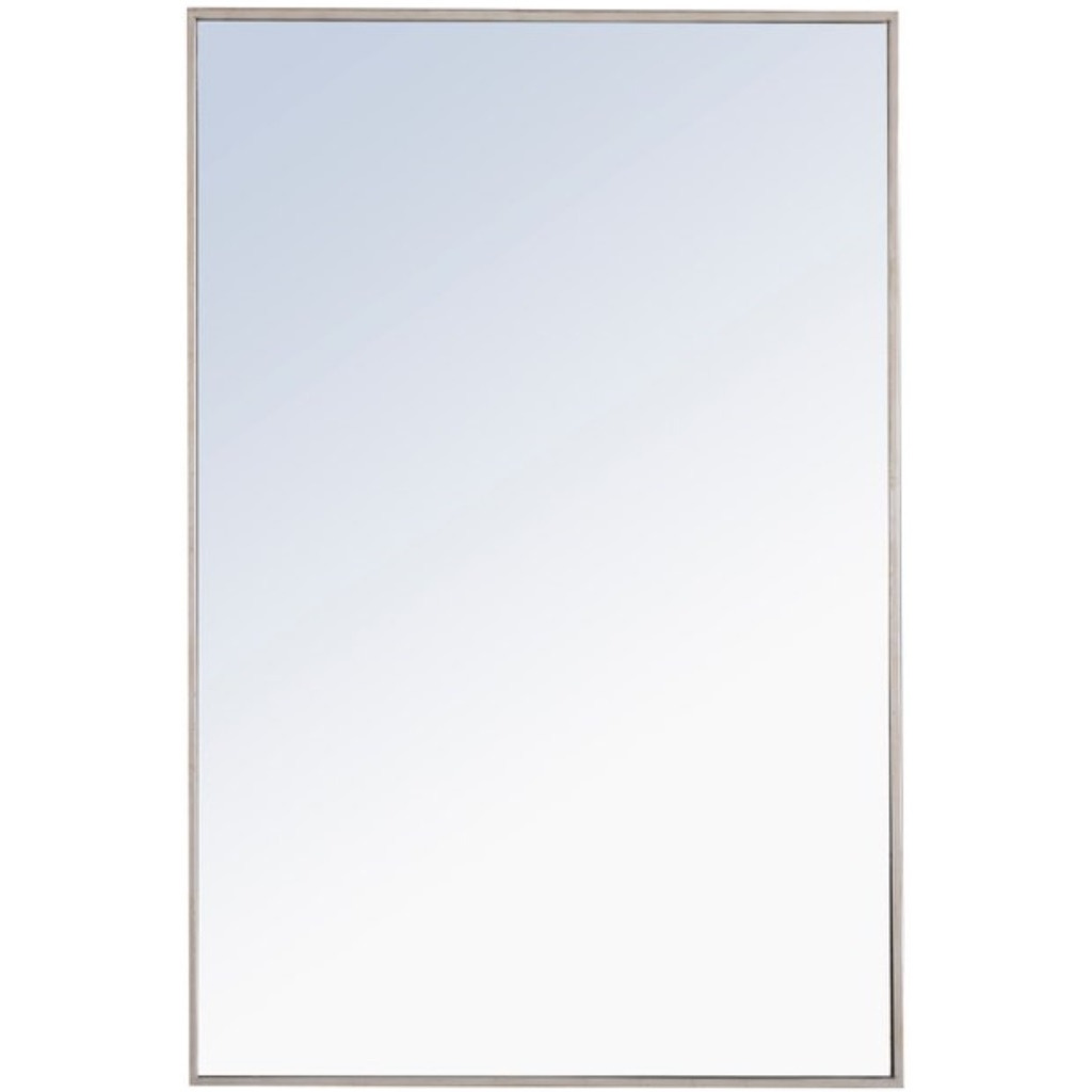 Metal frame Rectangle Mirror 28 inch Silver
