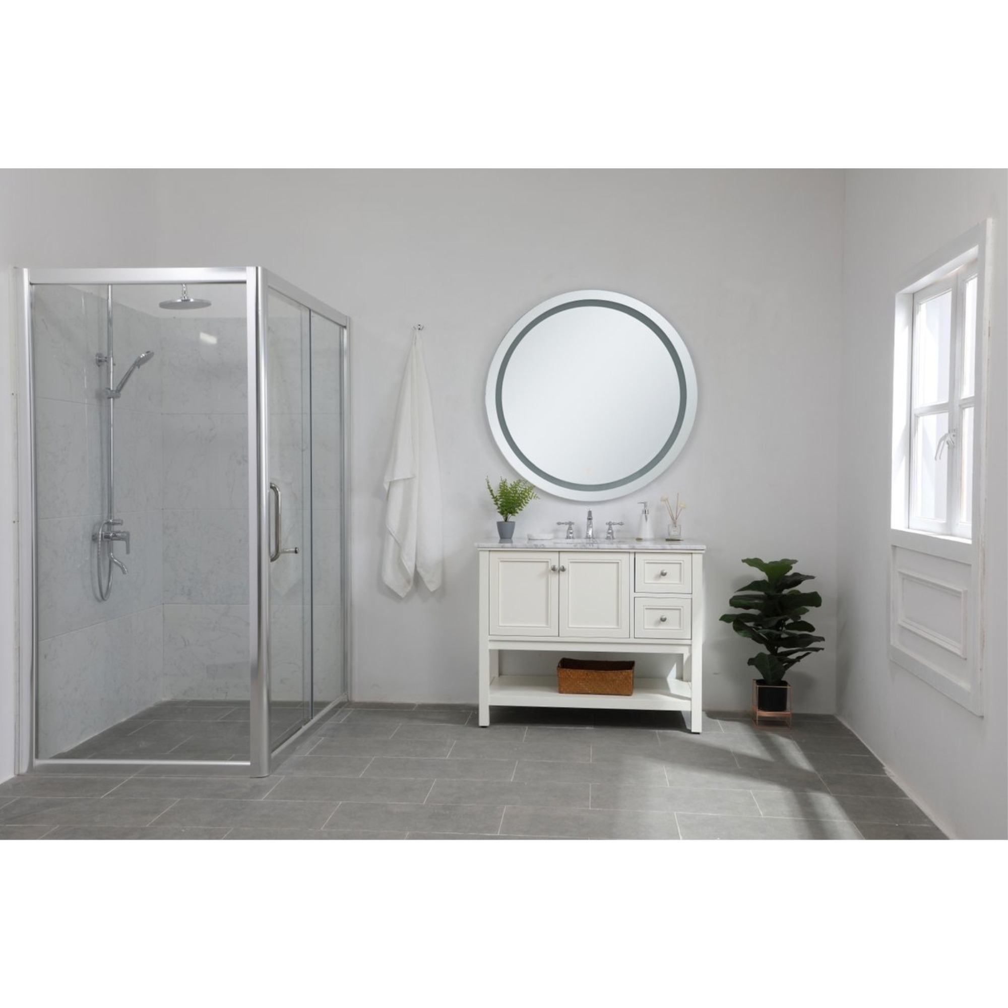 Helios 42 inch Hardwired LED mirror with touch sensor and color changing temperature 3000K/4200K/6400K