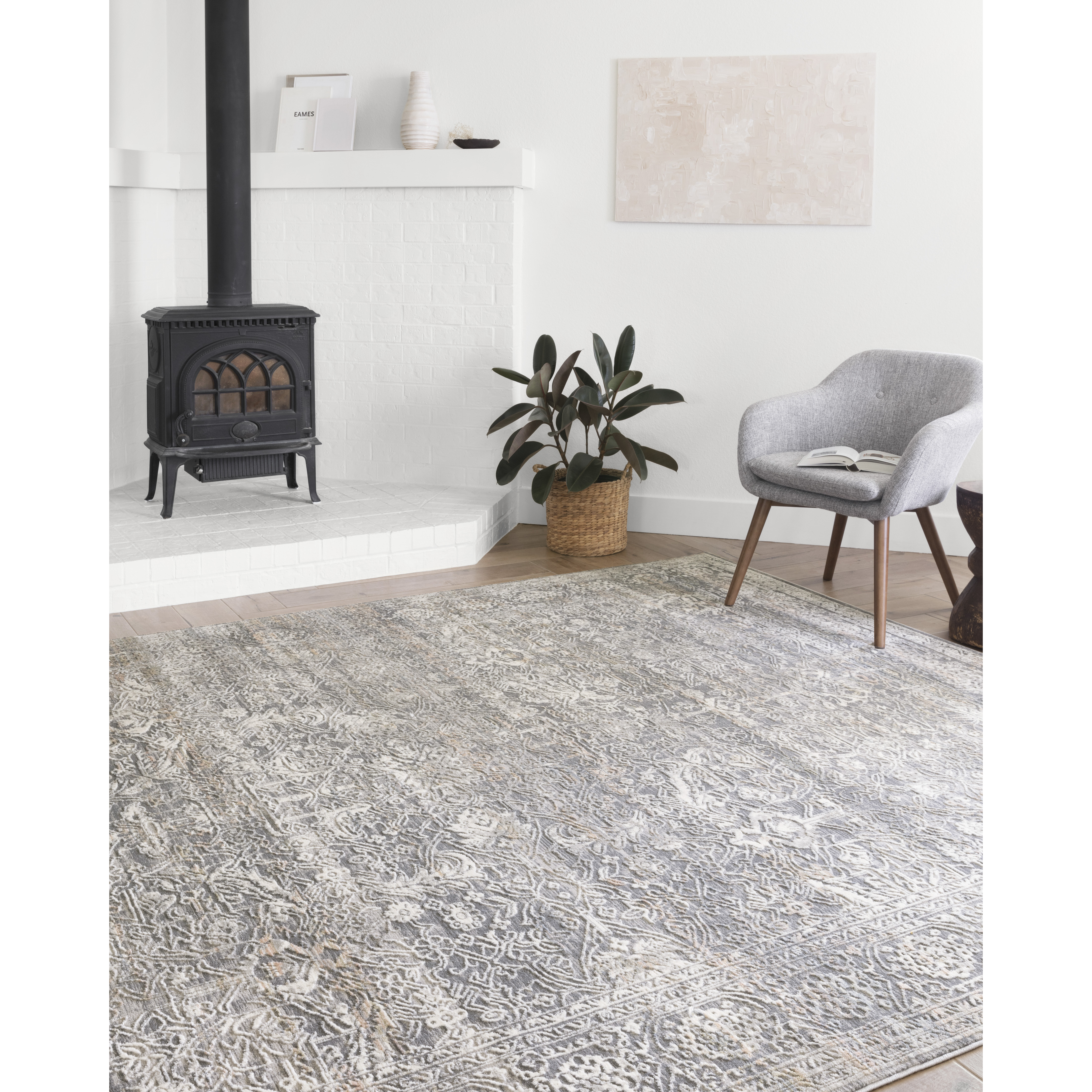 Lucia 6'-8" X 8'-8" Rug, Steel / Ivory