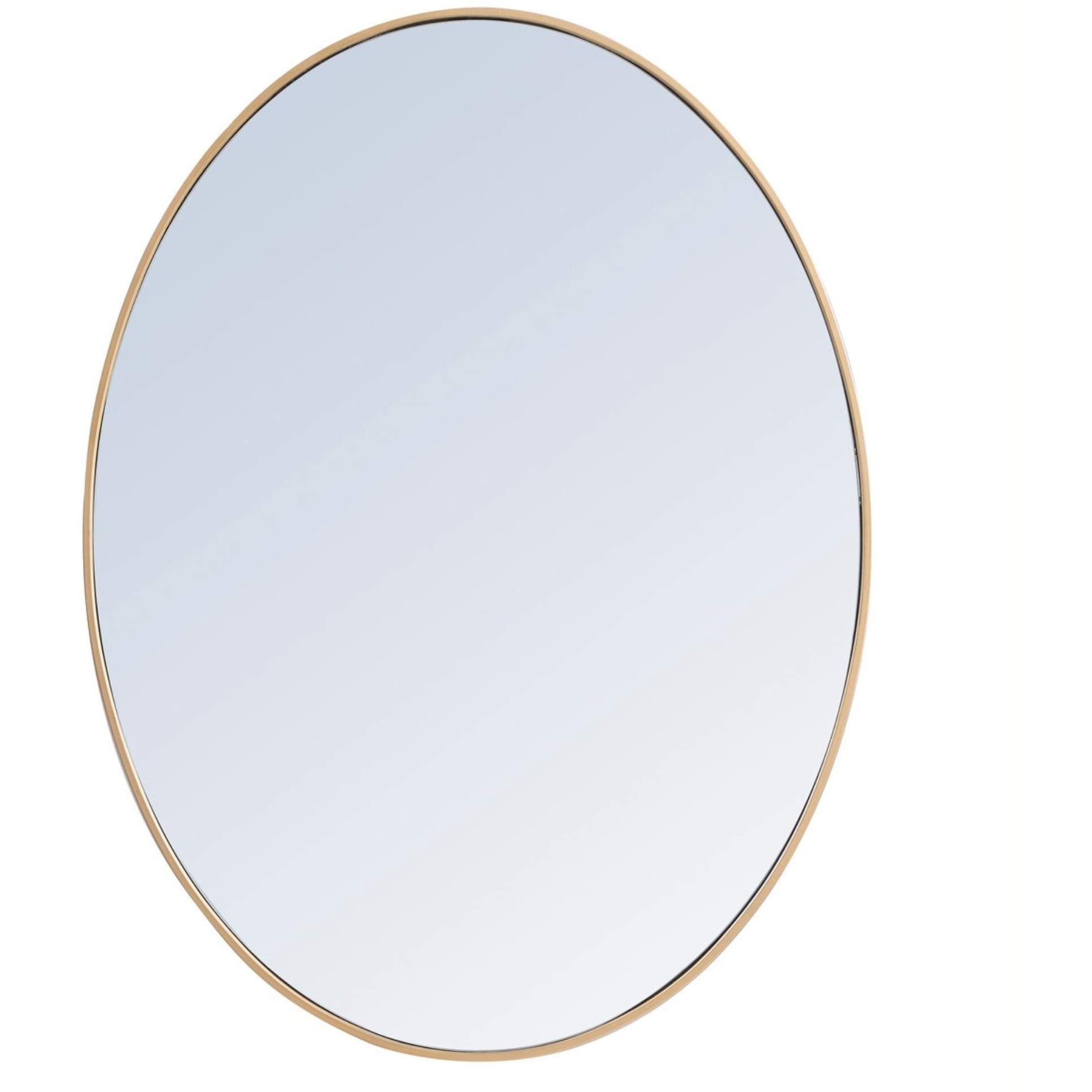 Metal frame oval mirror 40 inch in Brass