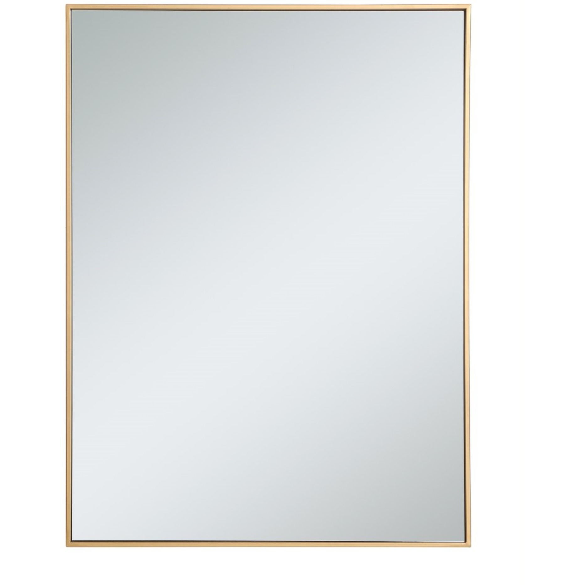 Metal frame rectangle mirror 30 inch in Brass