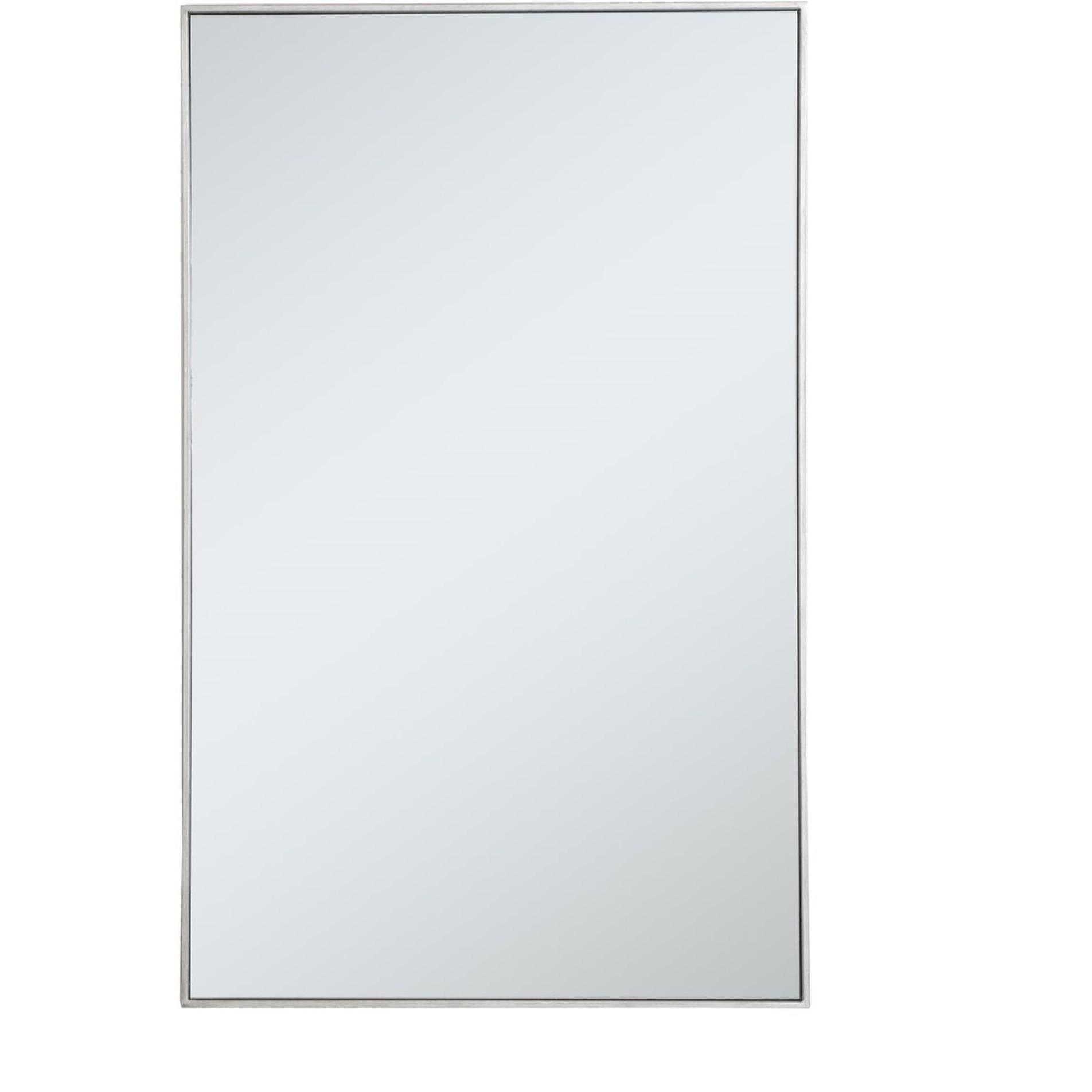 Metal frame rectangle mirror 30 inch in Sliver