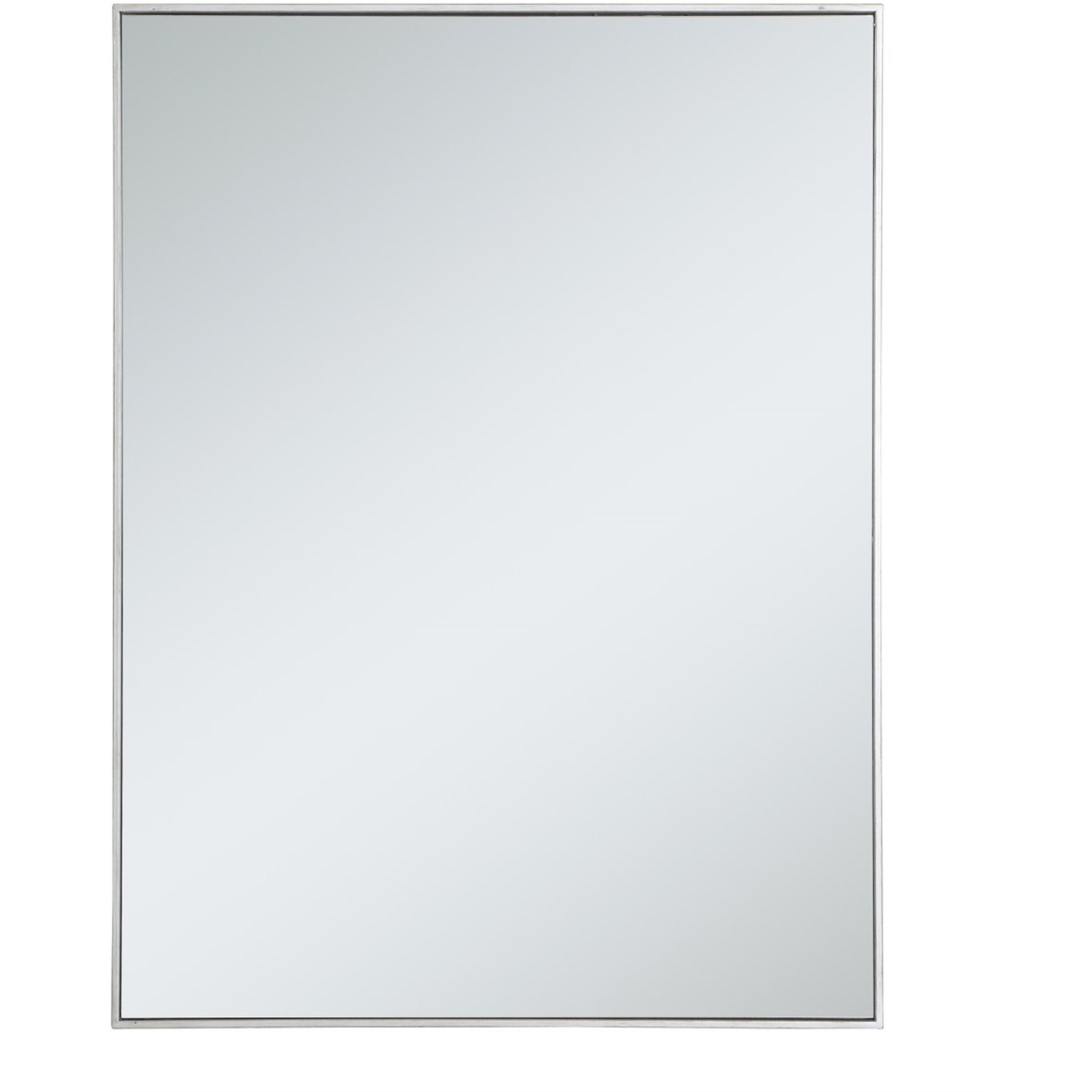 Metal frame rectangle mirror 36 inch in Sliver