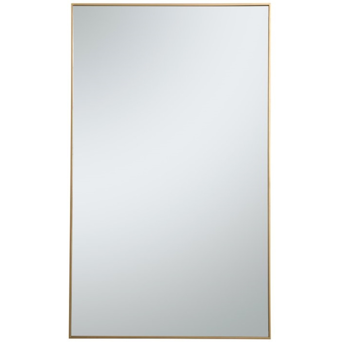 Metal frame rectangle mirror 36 inch in Brass