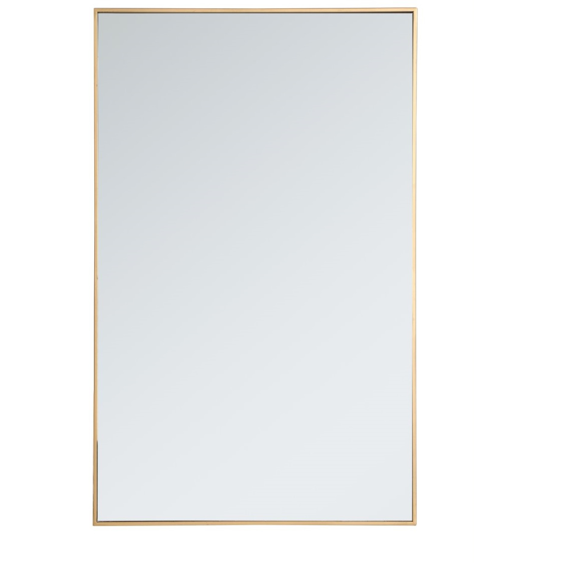 Metal frame rectangle mirror 30 inch in Brass