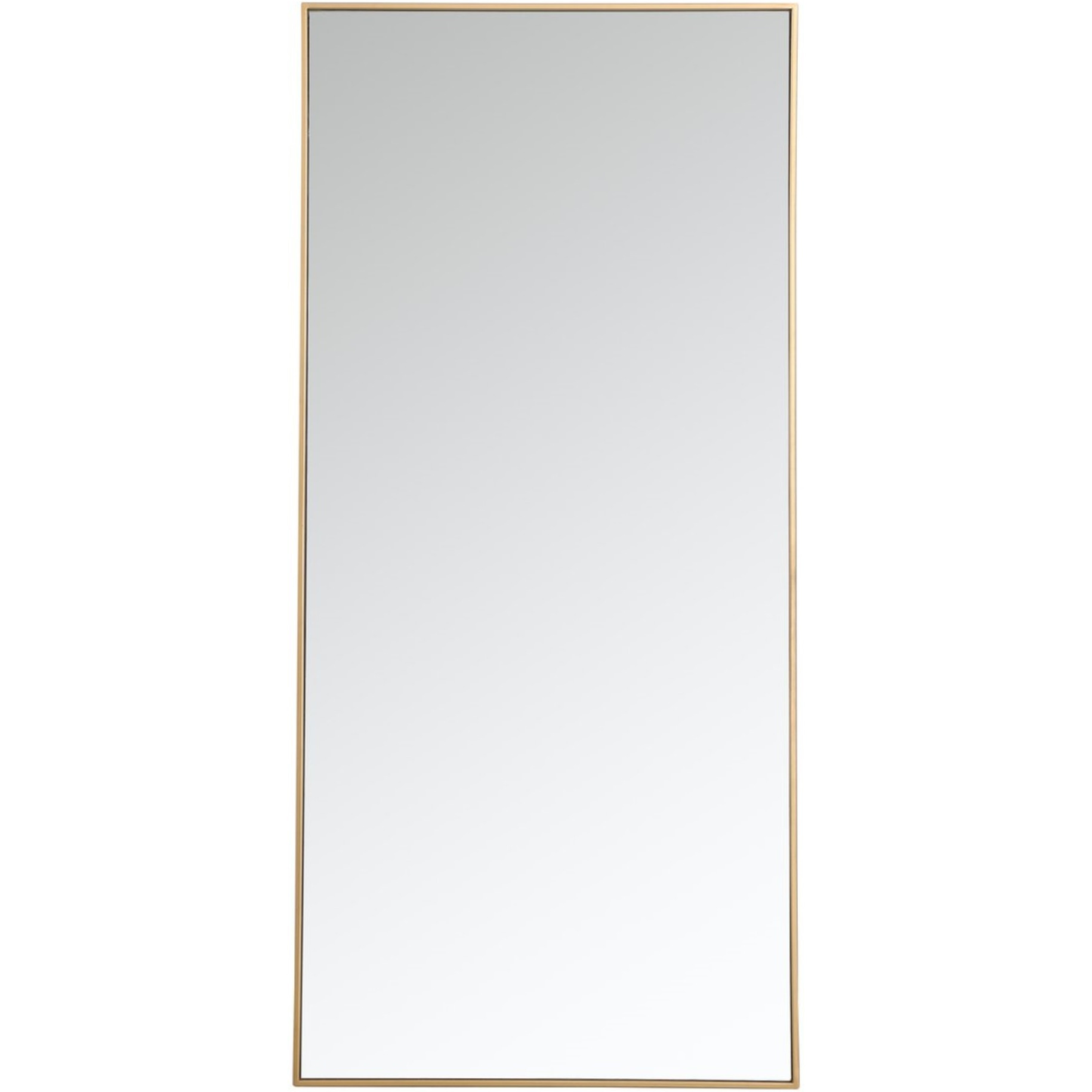 Metal frame rectangle mirror 30 inch in Brass