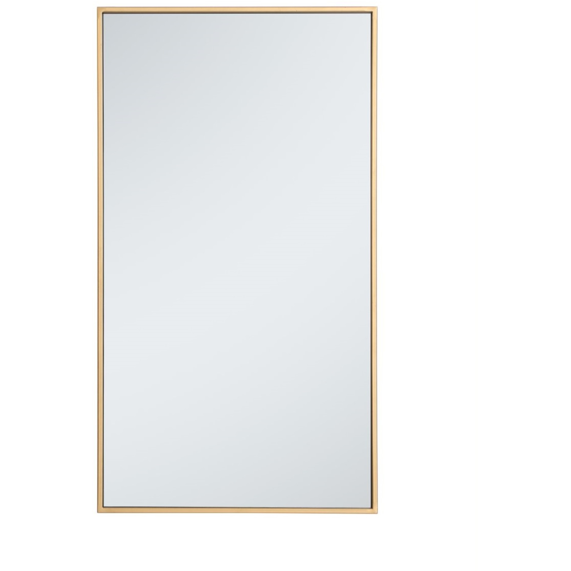 Metal frame rectangle mirror 20 inch in Brass